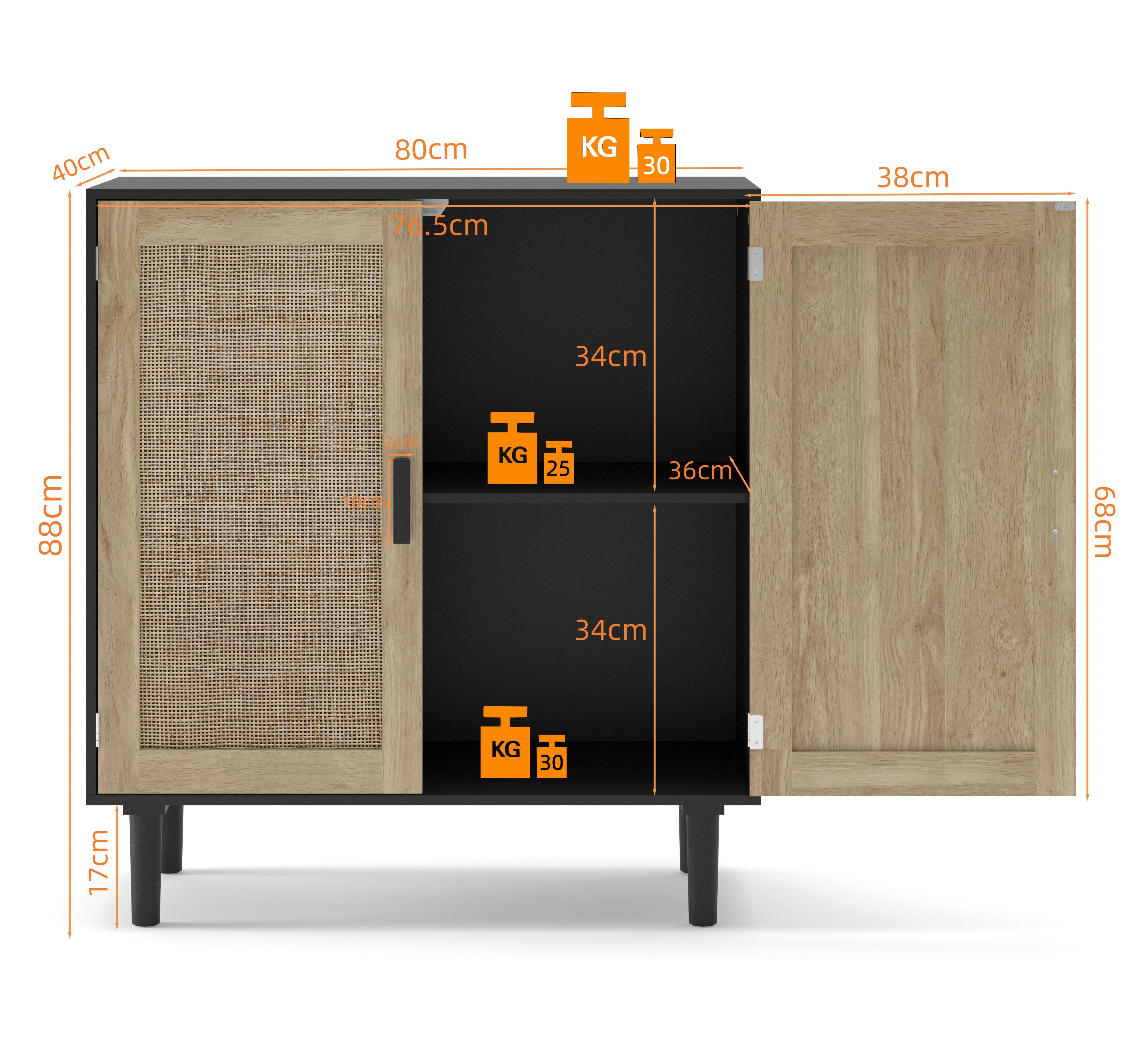 Dimensions du meuble de rangement