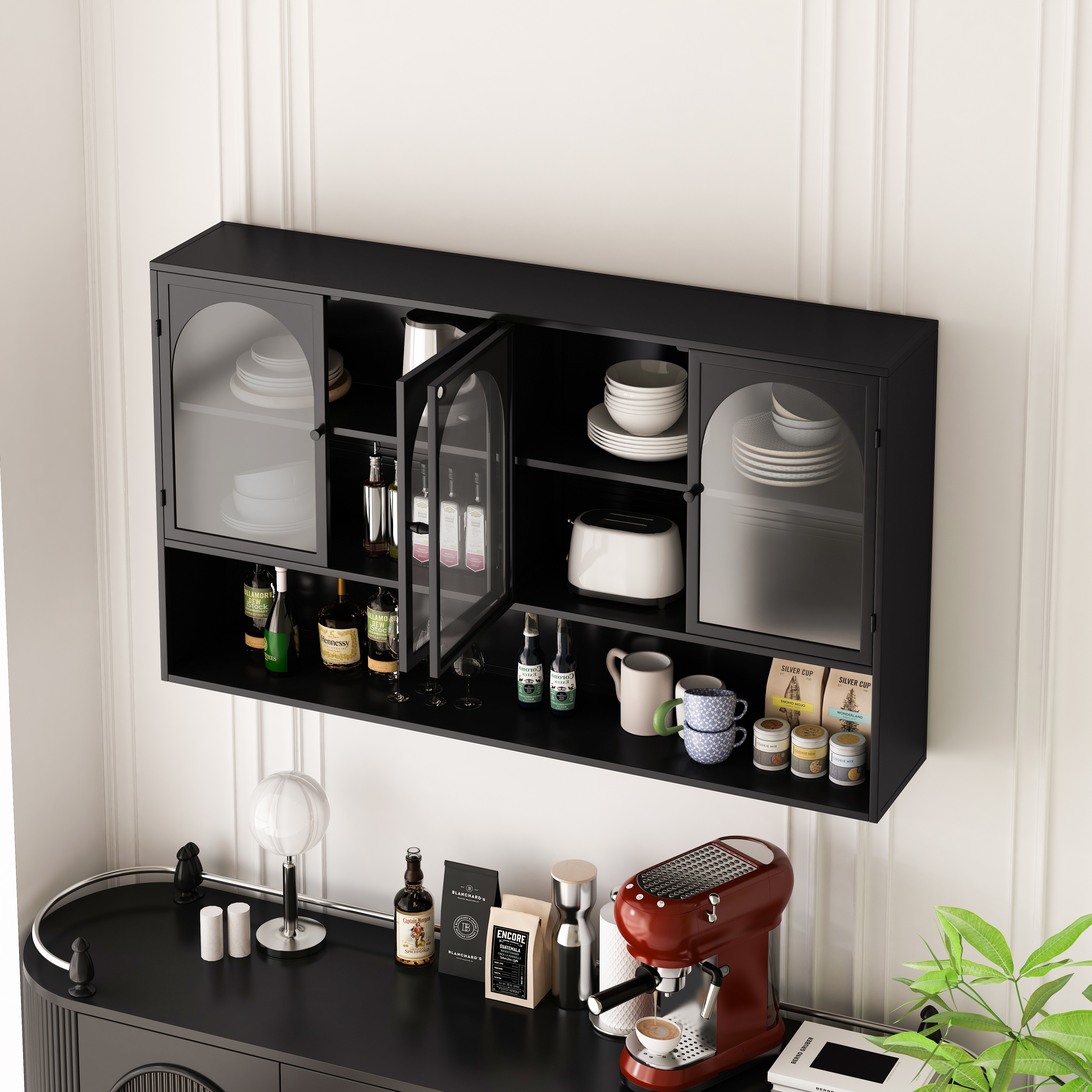 Détail du meuble de rangement