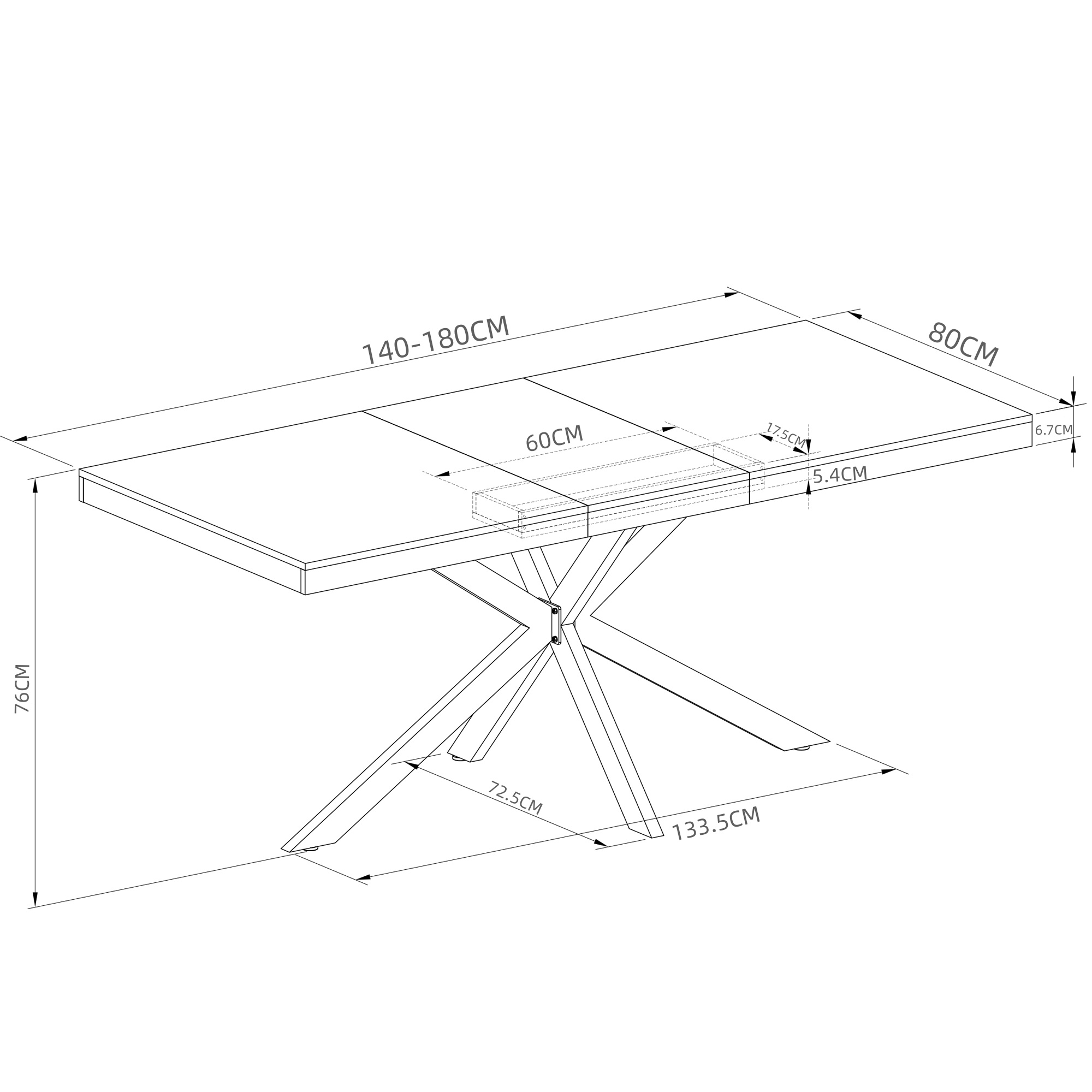 Dimensions du table à manger