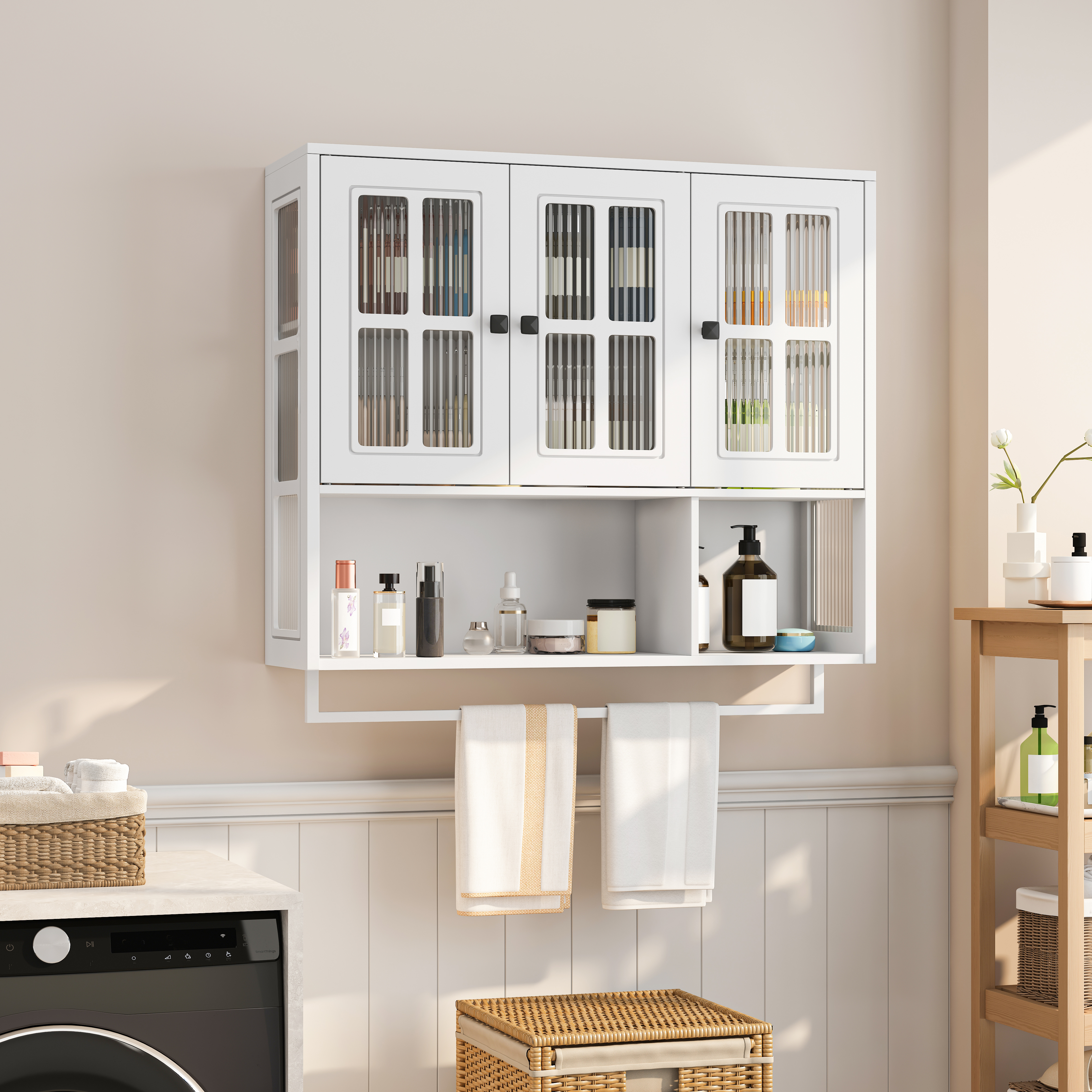 Détail du meuble de rangement