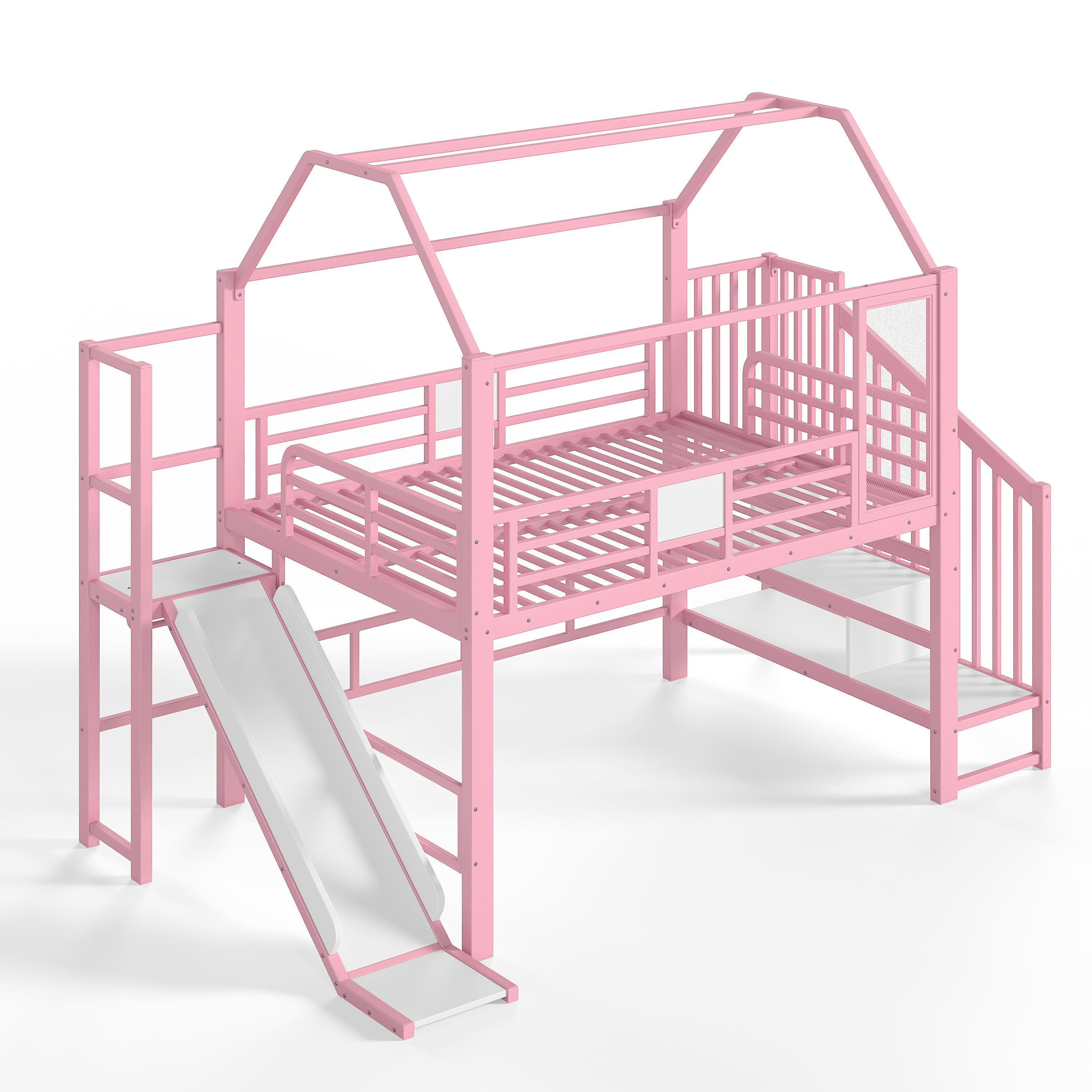 détail escalier avec compartiments de rangement