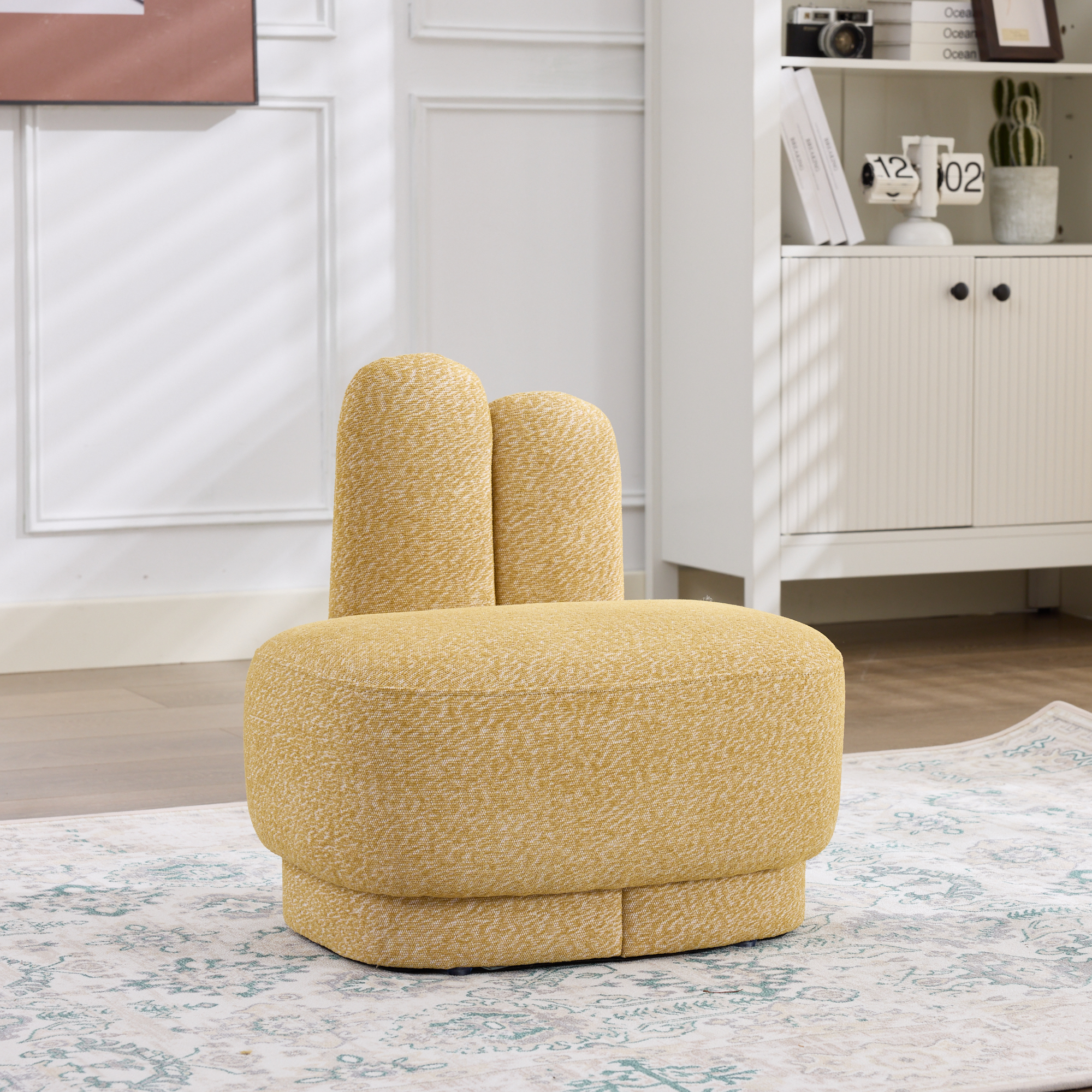 Kuscheliger Bunny-Ear- Stoff-Ottoman-fix gepolster