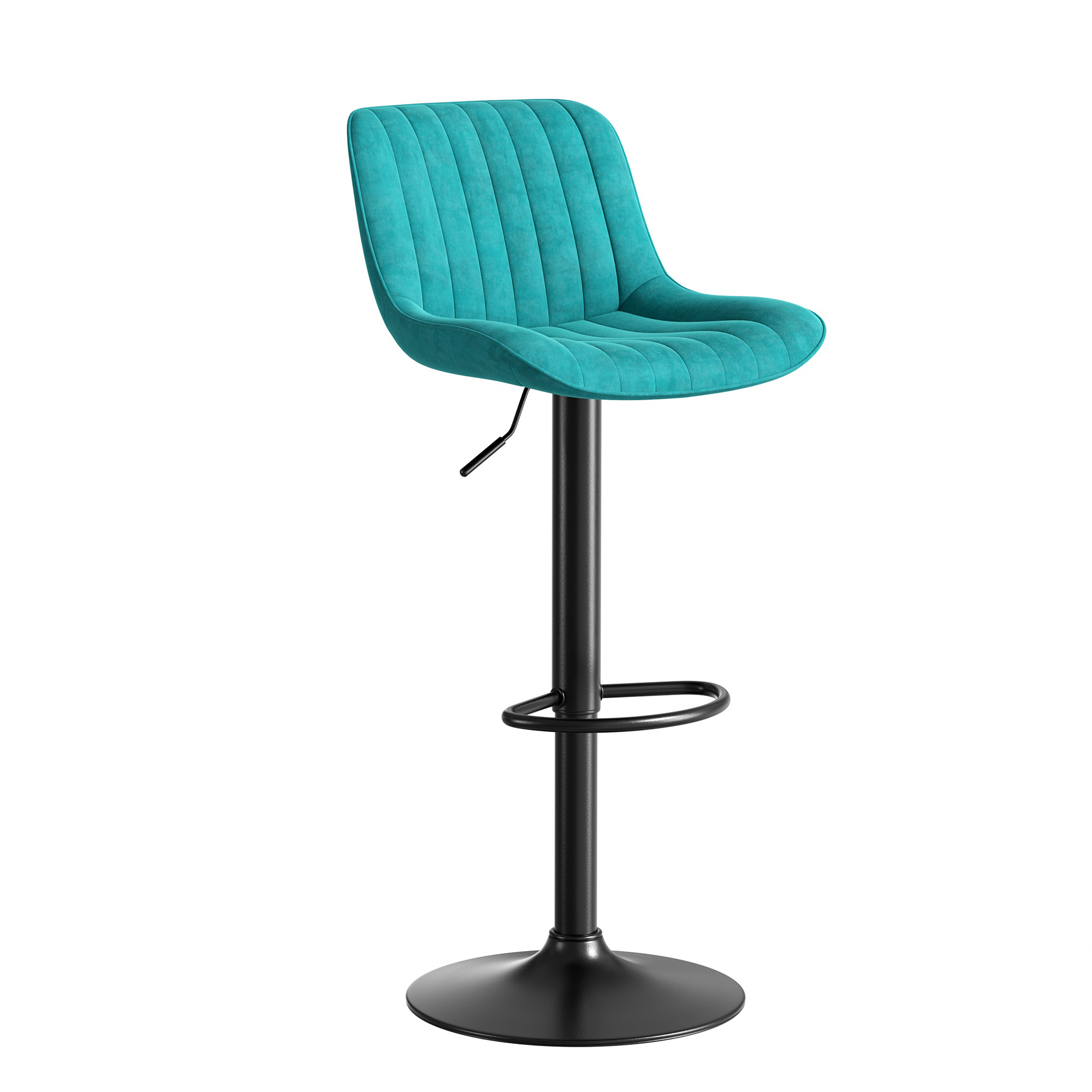 Chaise de salle à manger, lot de 4, rotation à 360°, hauteur réglable, 47 x 46 x 86 cm, velours et métal, bleu - vue 3