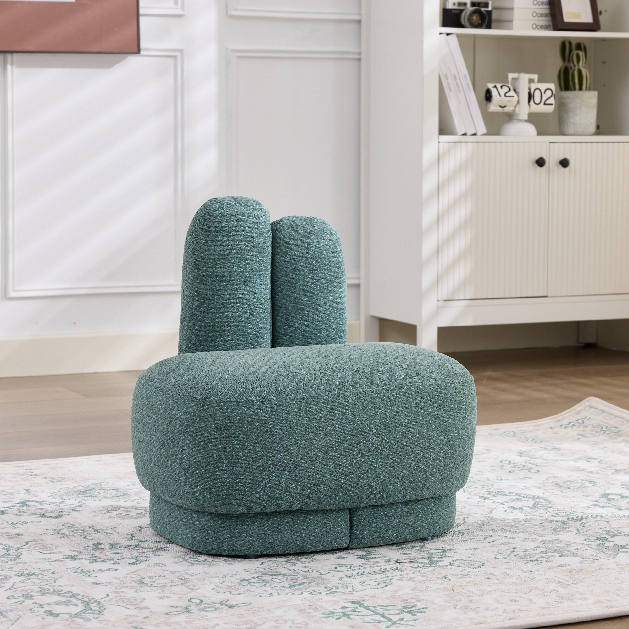 Kuscheliger Bunny-Ear- Stoff-Ottoman-fix gepolster
