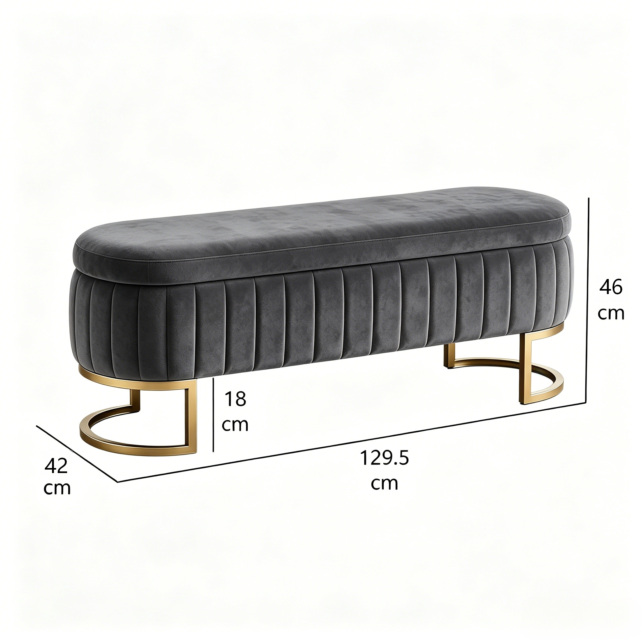 Dimensions du banc avec rangement