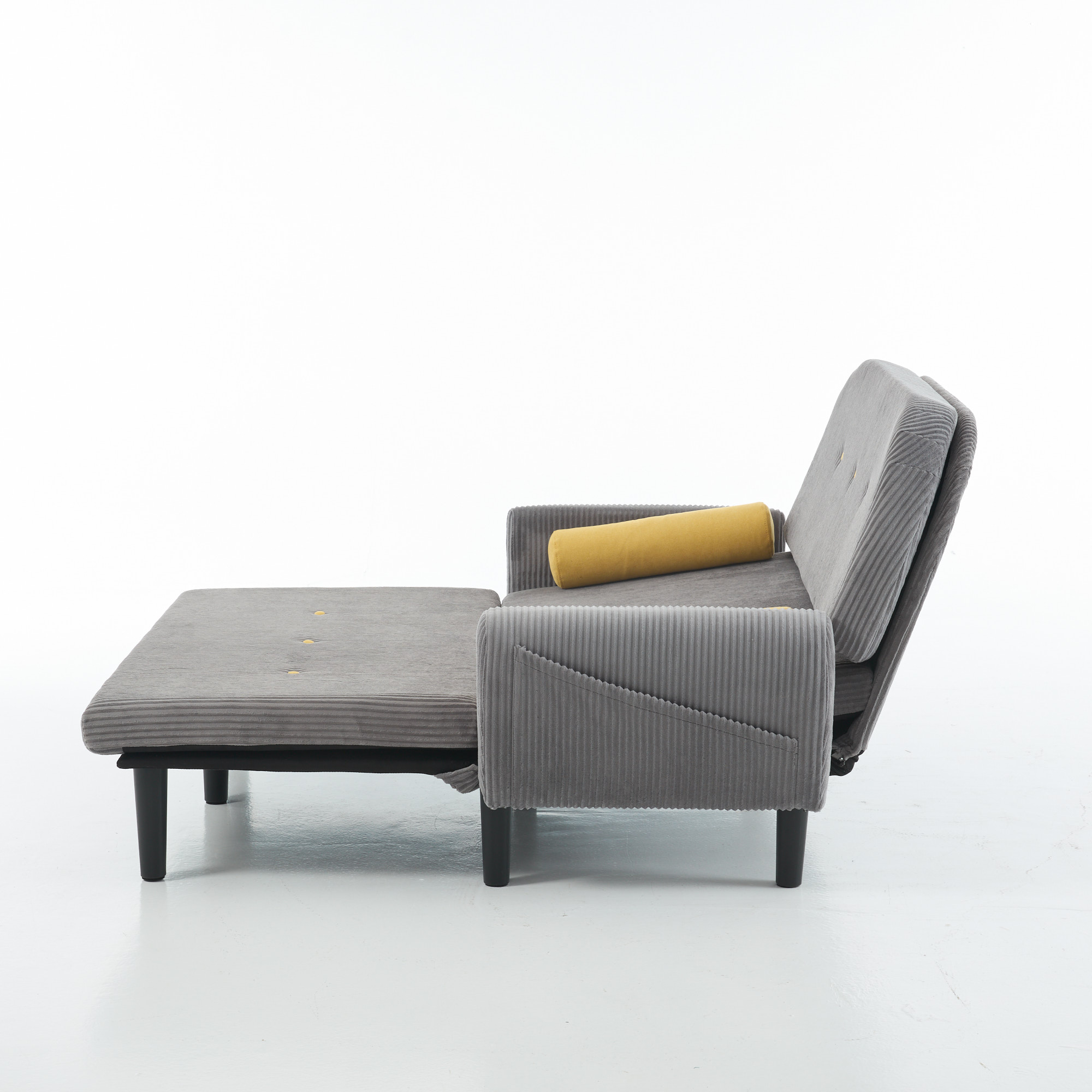 Grauer Cord-Loveseat-Sofa für das Wohnzimmer, als 