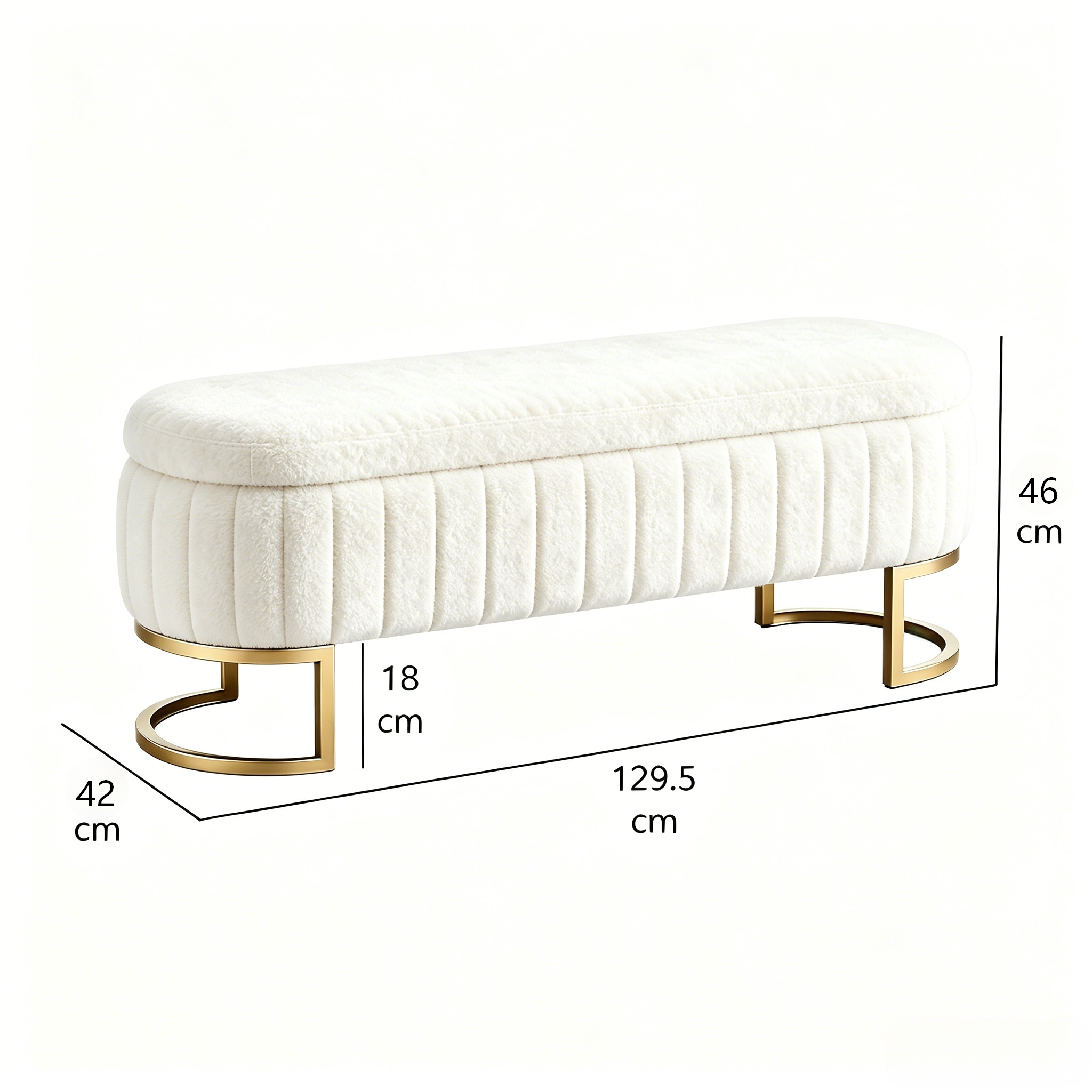 Dimensions du banc avec rangement