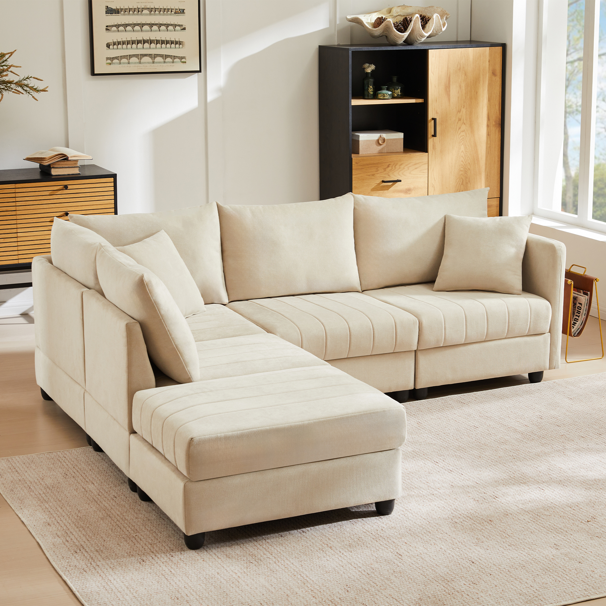 Canapé panoramique beige vue 4