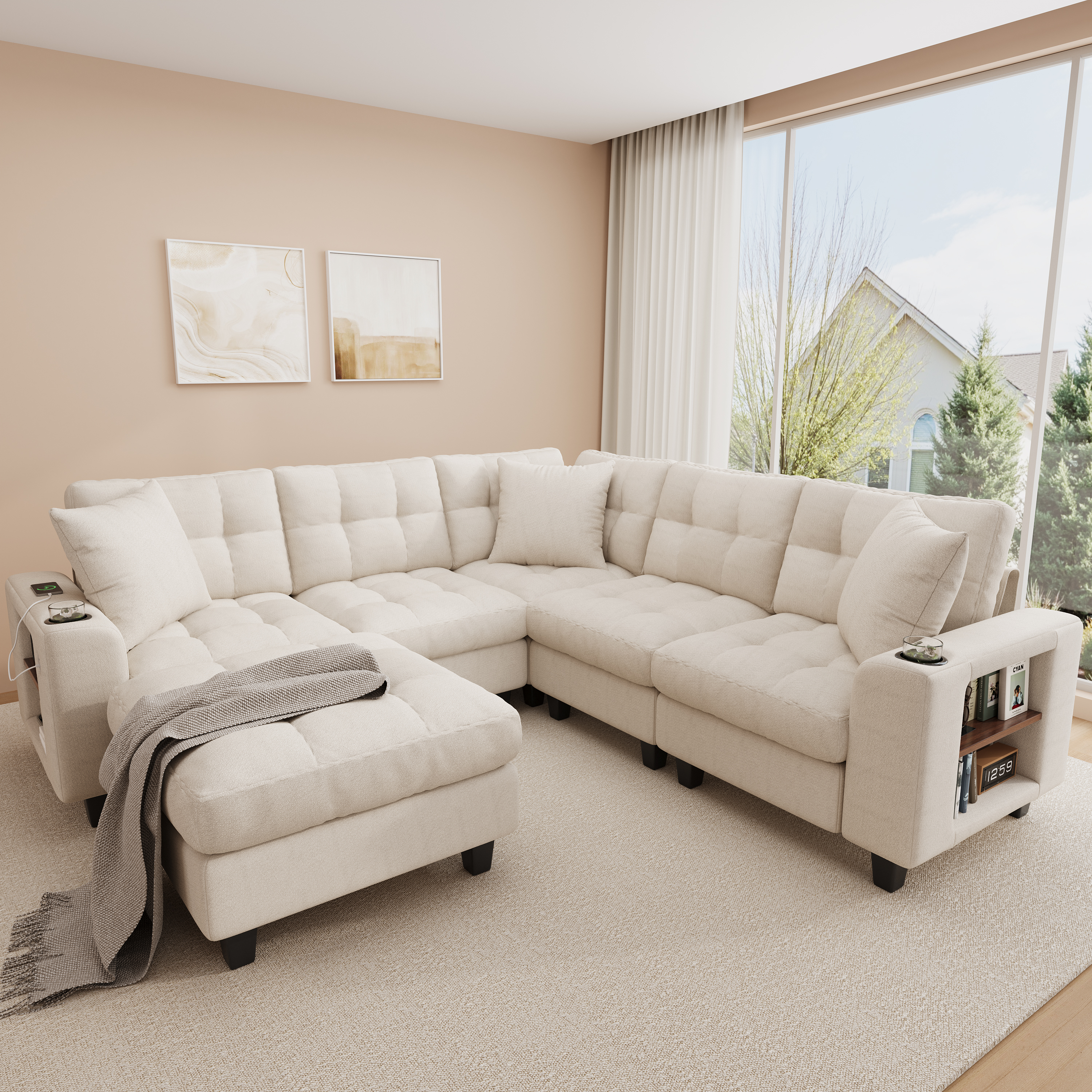 Vue complémentaire 1 du canapé beige