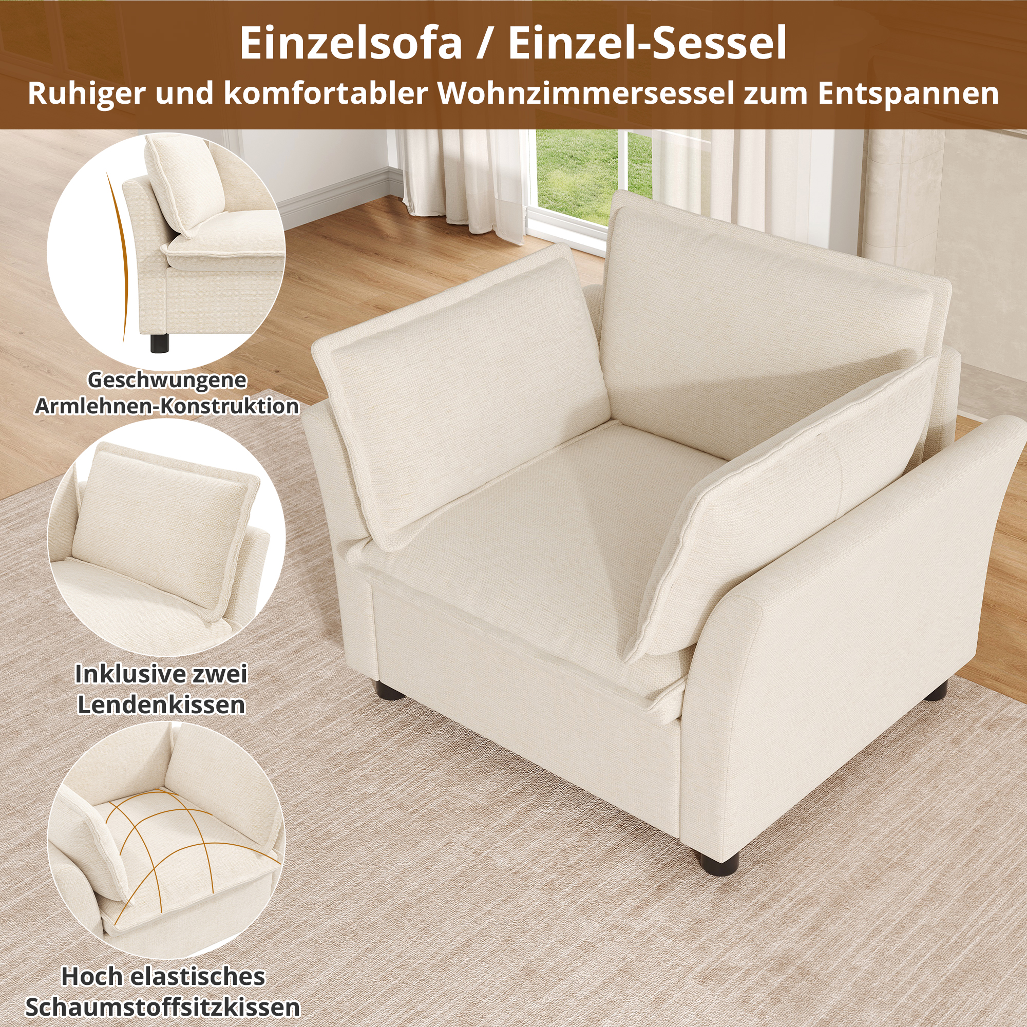 Détail du fauteuil relax