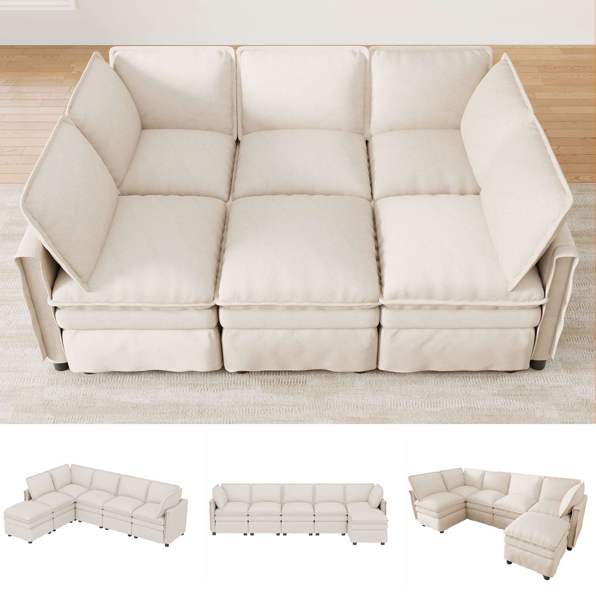 Vue complémentaire 1 du canapé beige