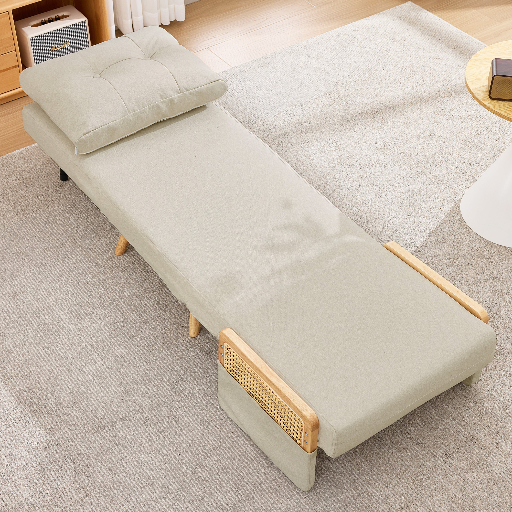 Fauteuil relax compact beige vue 5