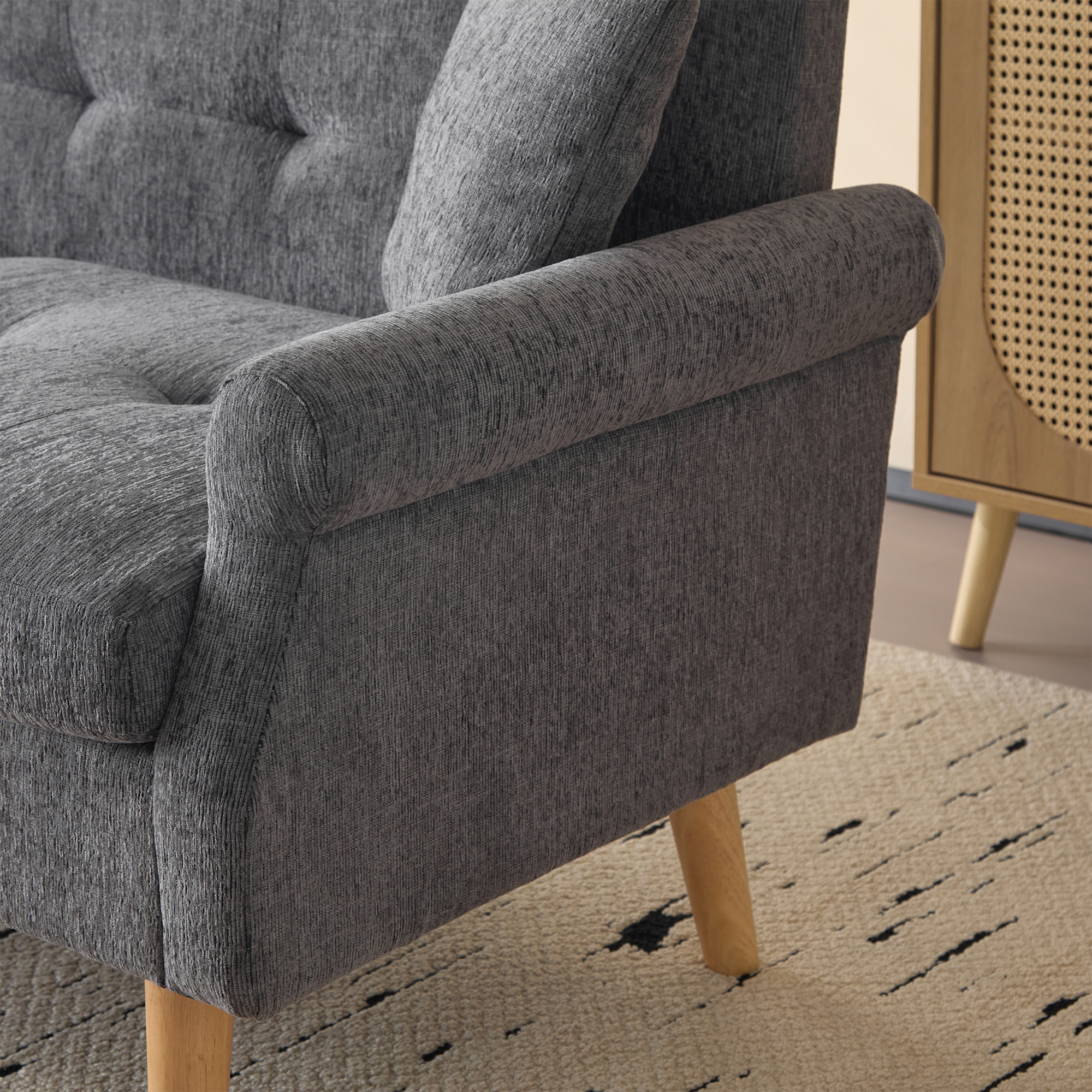 Canapé convertible gris vue 4