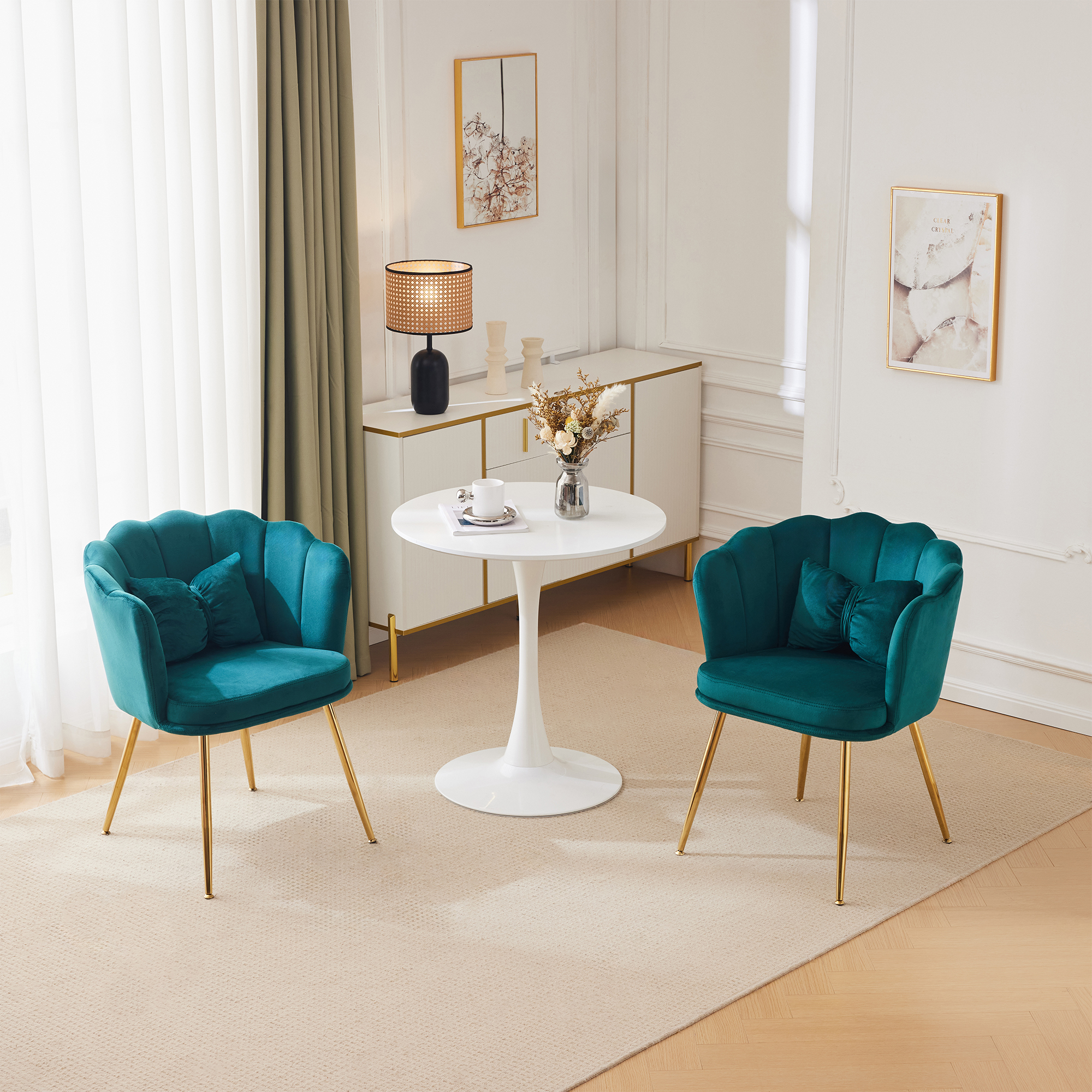 Set mit 2 modernen Samt-Wohnzimmerstühlen, Badezim