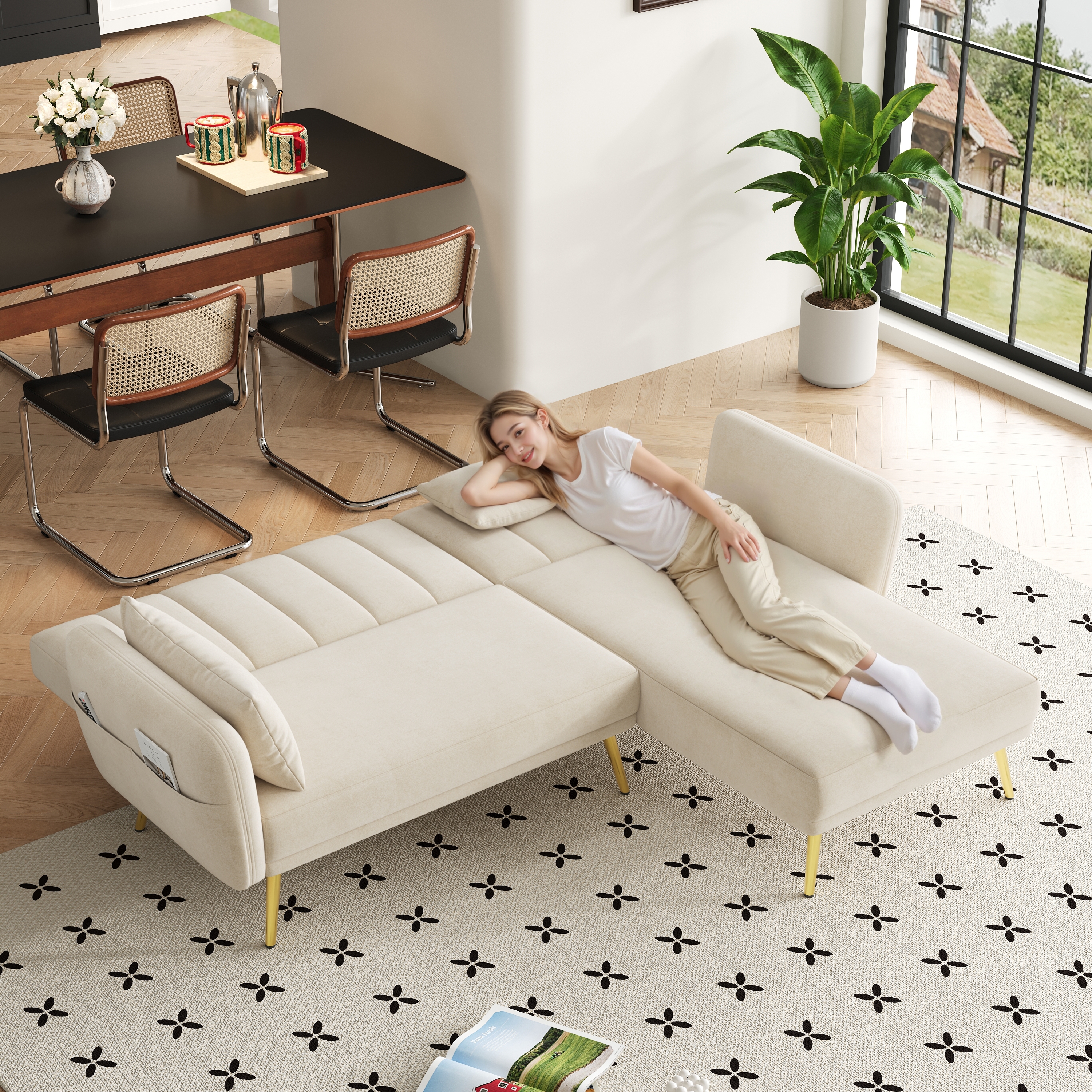 Modernes Klappsofa, L-förmiges Sofa, Schlafsofa mi
