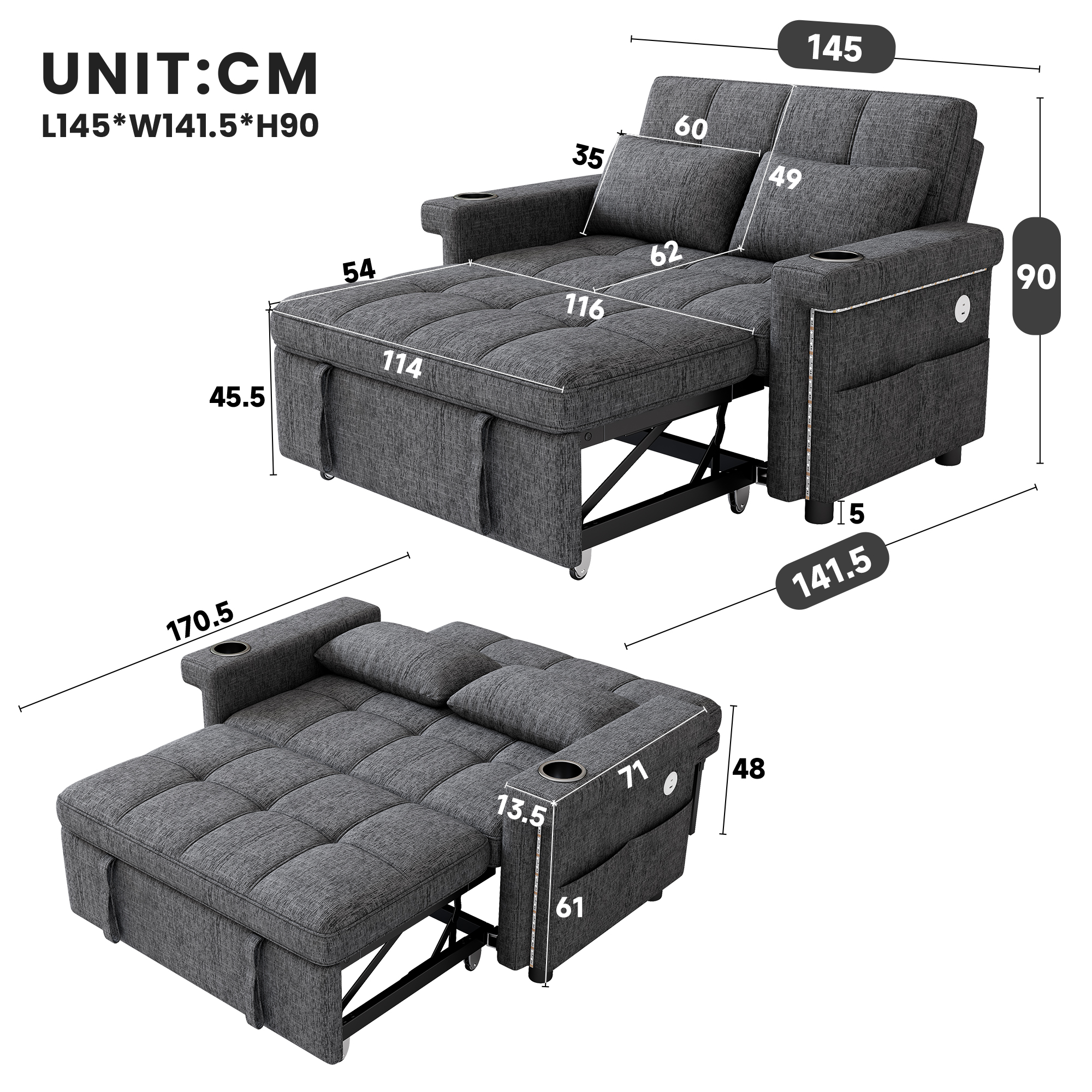 Fonctions du canapé convertible