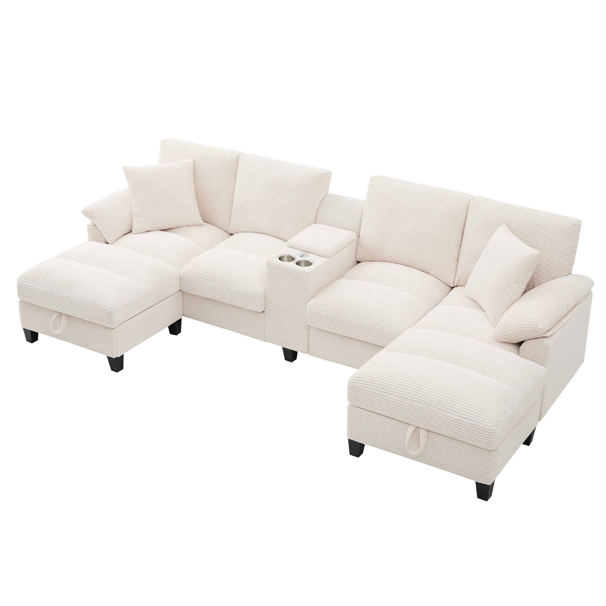 Confort canapé velours côtelé beige