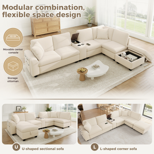 Assise multi-sections avec ressorts ensachés du canapé modulable