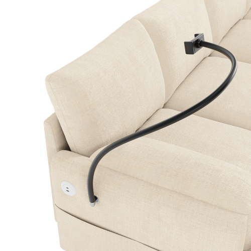 Accoudoir avec ports USB Type-C et support de téléphone pivotant