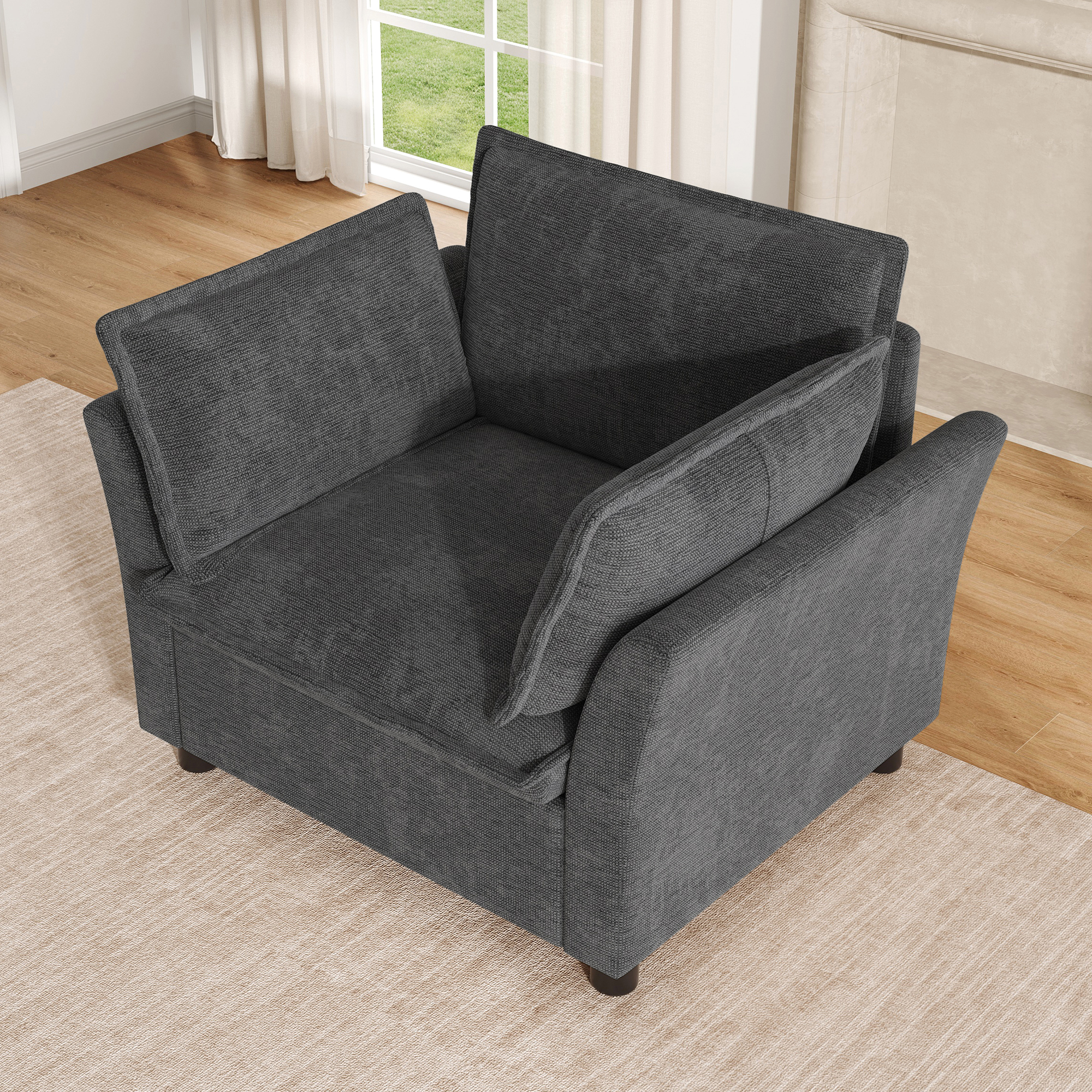 Moderner Einzel-Sessel mit Armlehnen, Lesesessel, 