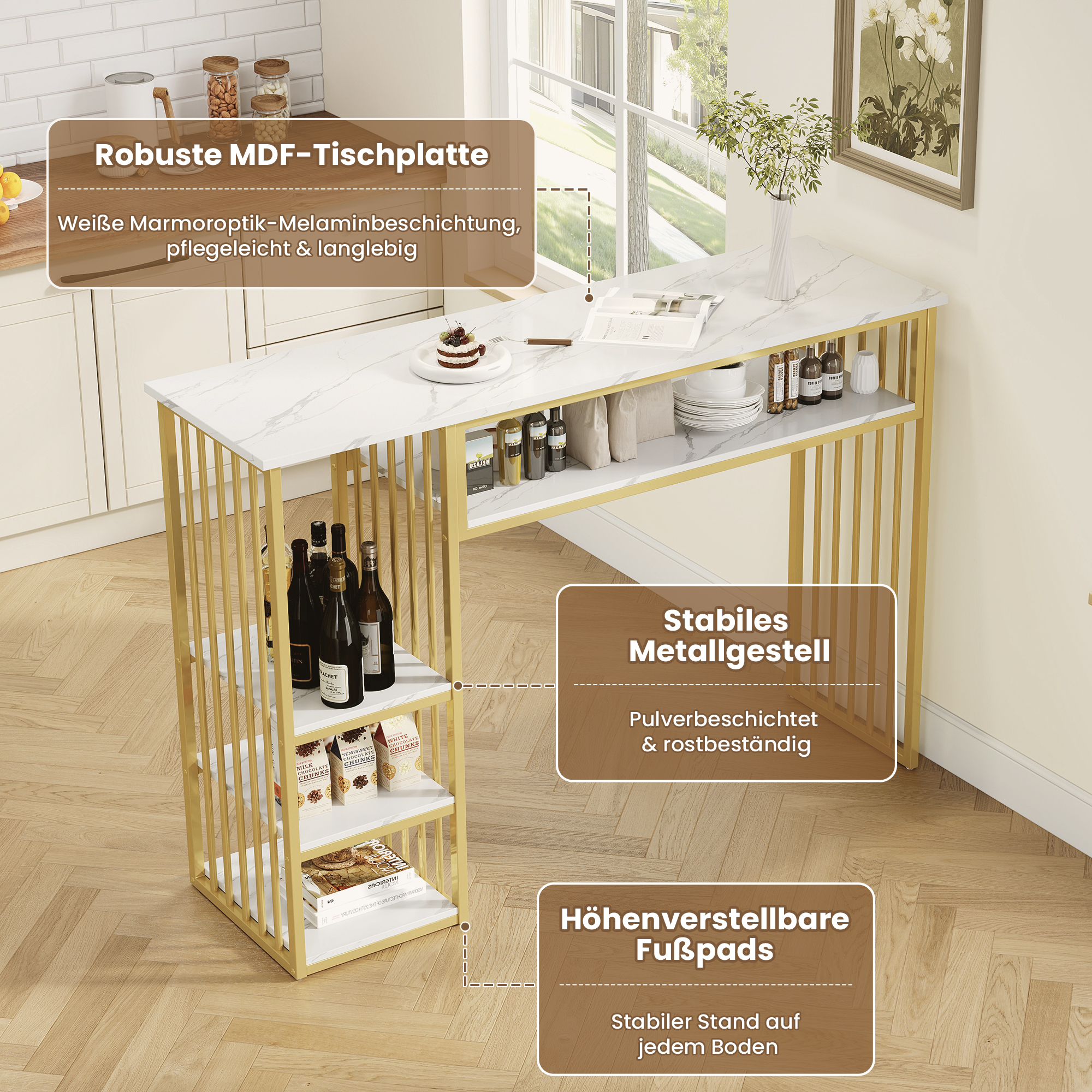 Détail du table haute