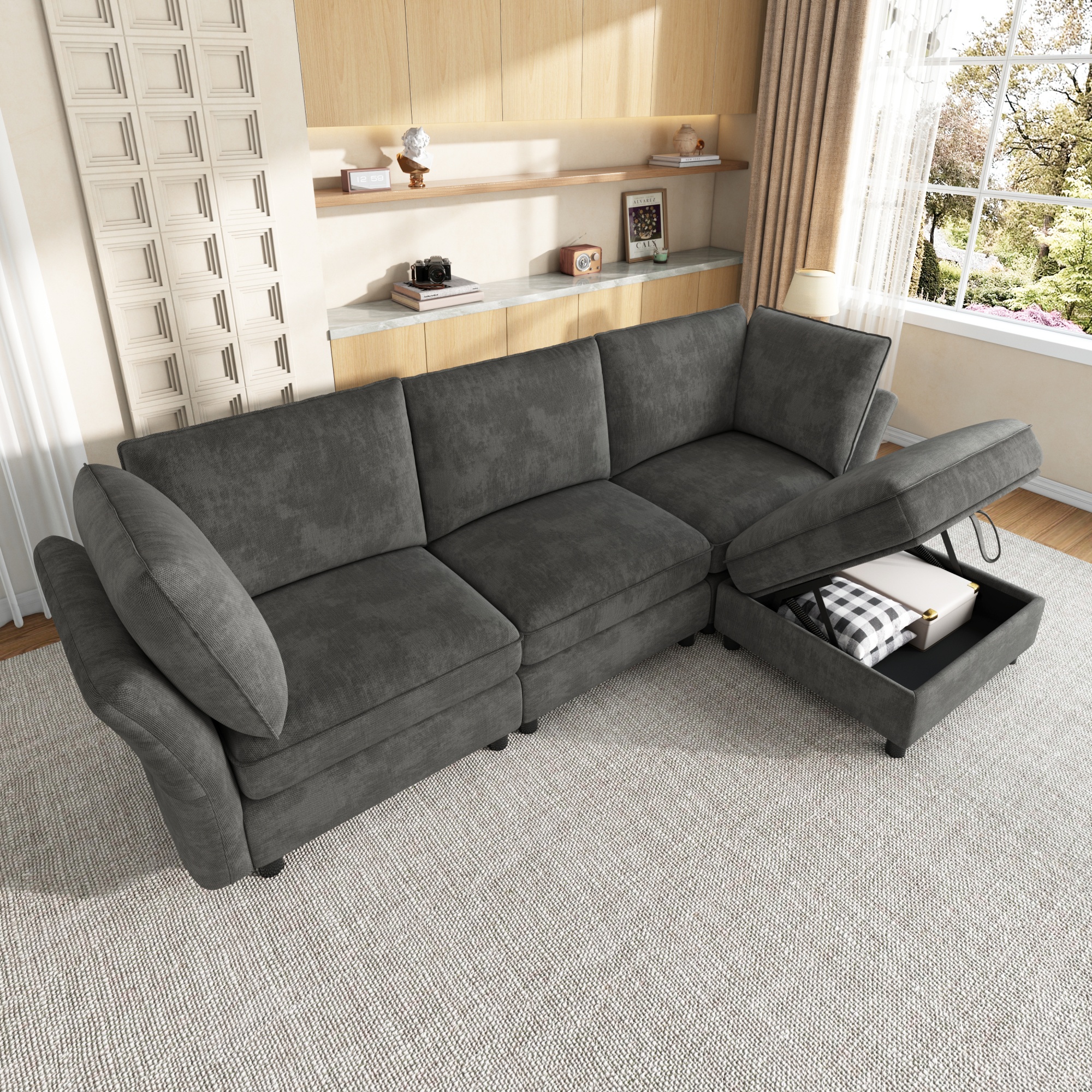 Modulares Sofa, frei kombinierbares L‑Ecksofa, mit