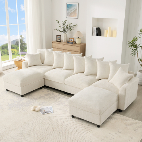 Revêtement en chenille gaufrée du canapé modulable