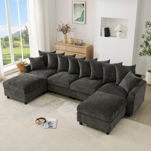 Revêtement en chenille gaufrée du canapé modulable