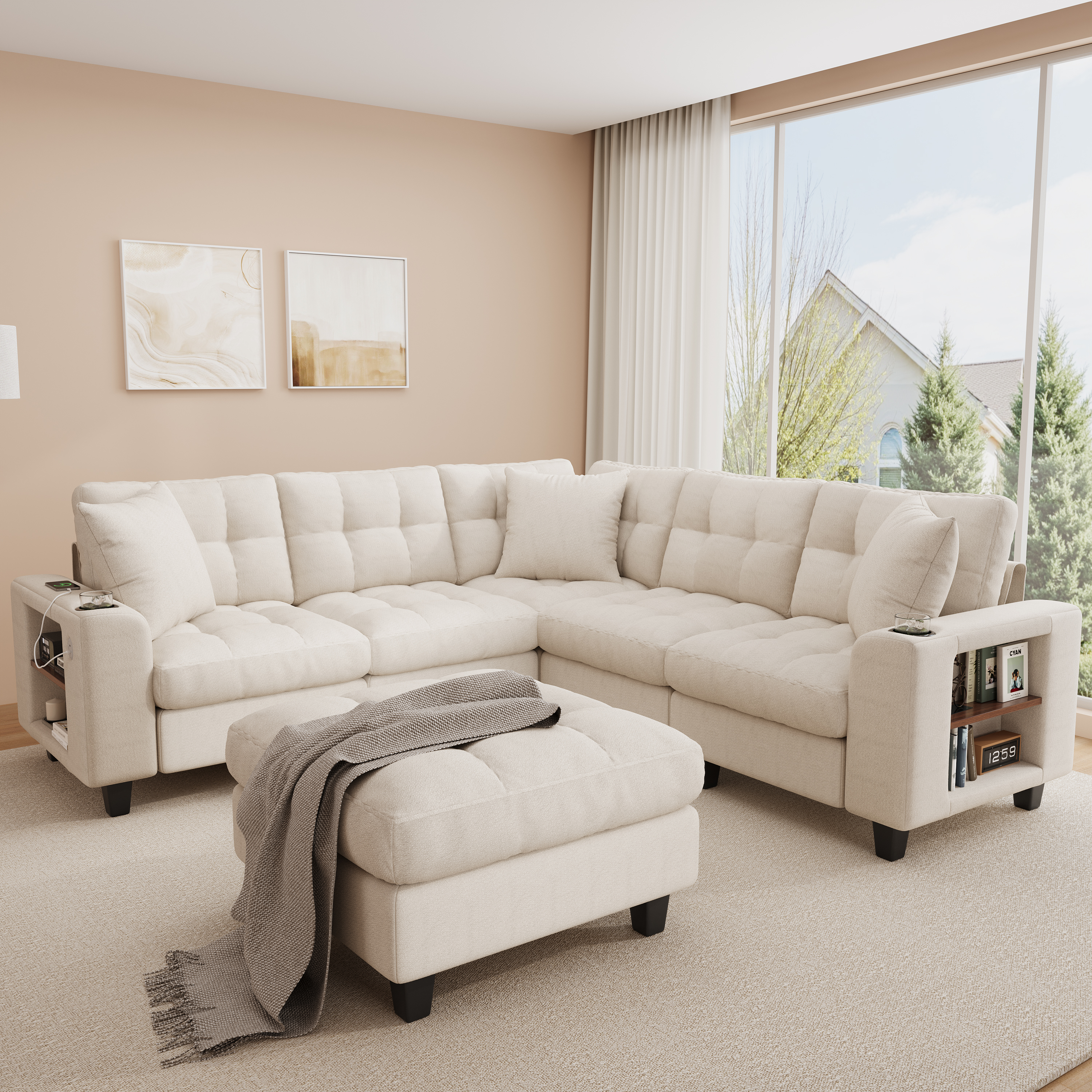 Vue complémentaire 2 du canapé beige