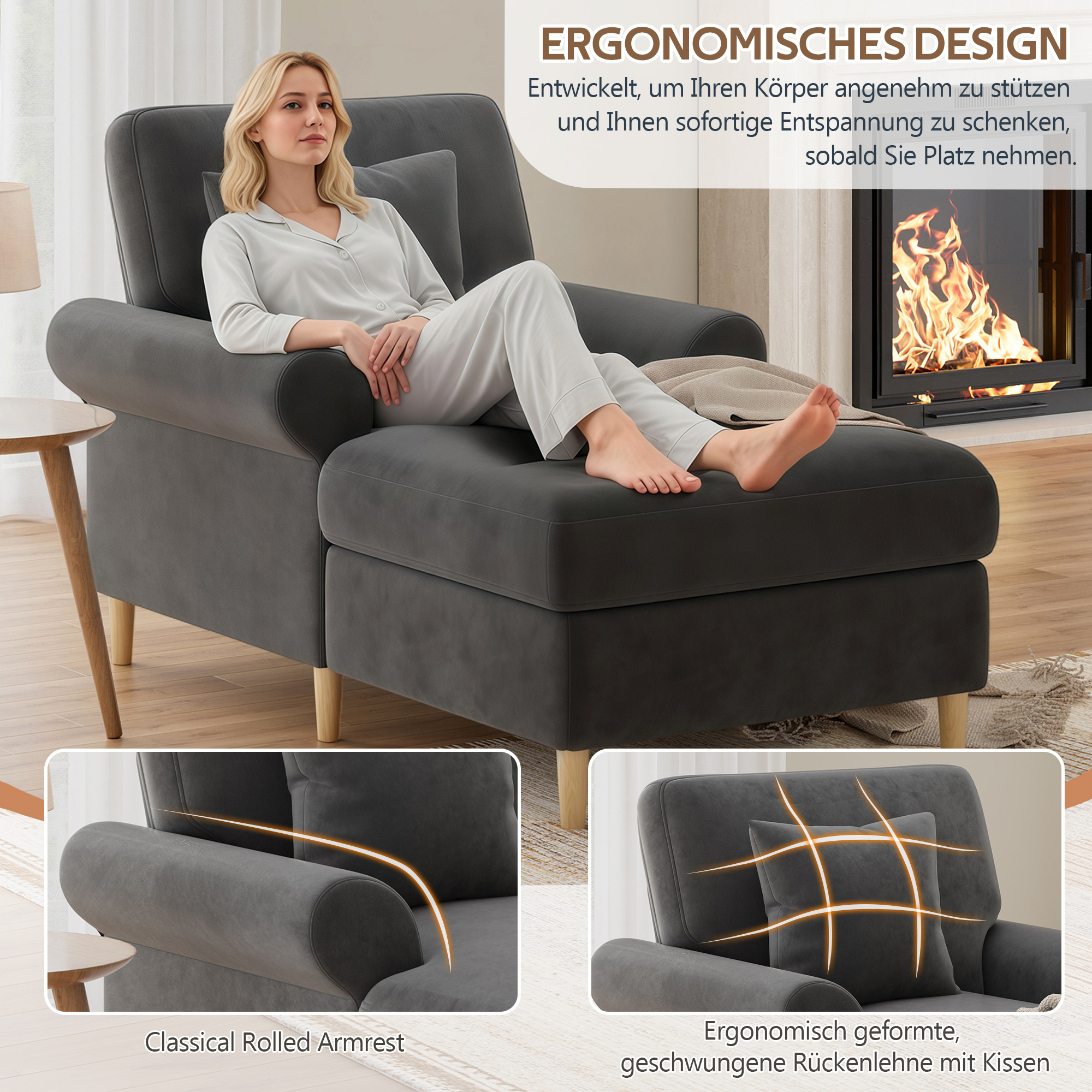 Détail du fauteuil convertible