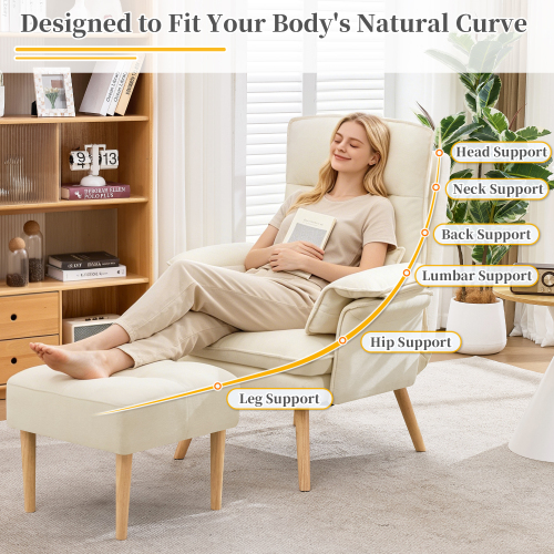 Fauteuil inclinable ergonomique avec repose-pieds