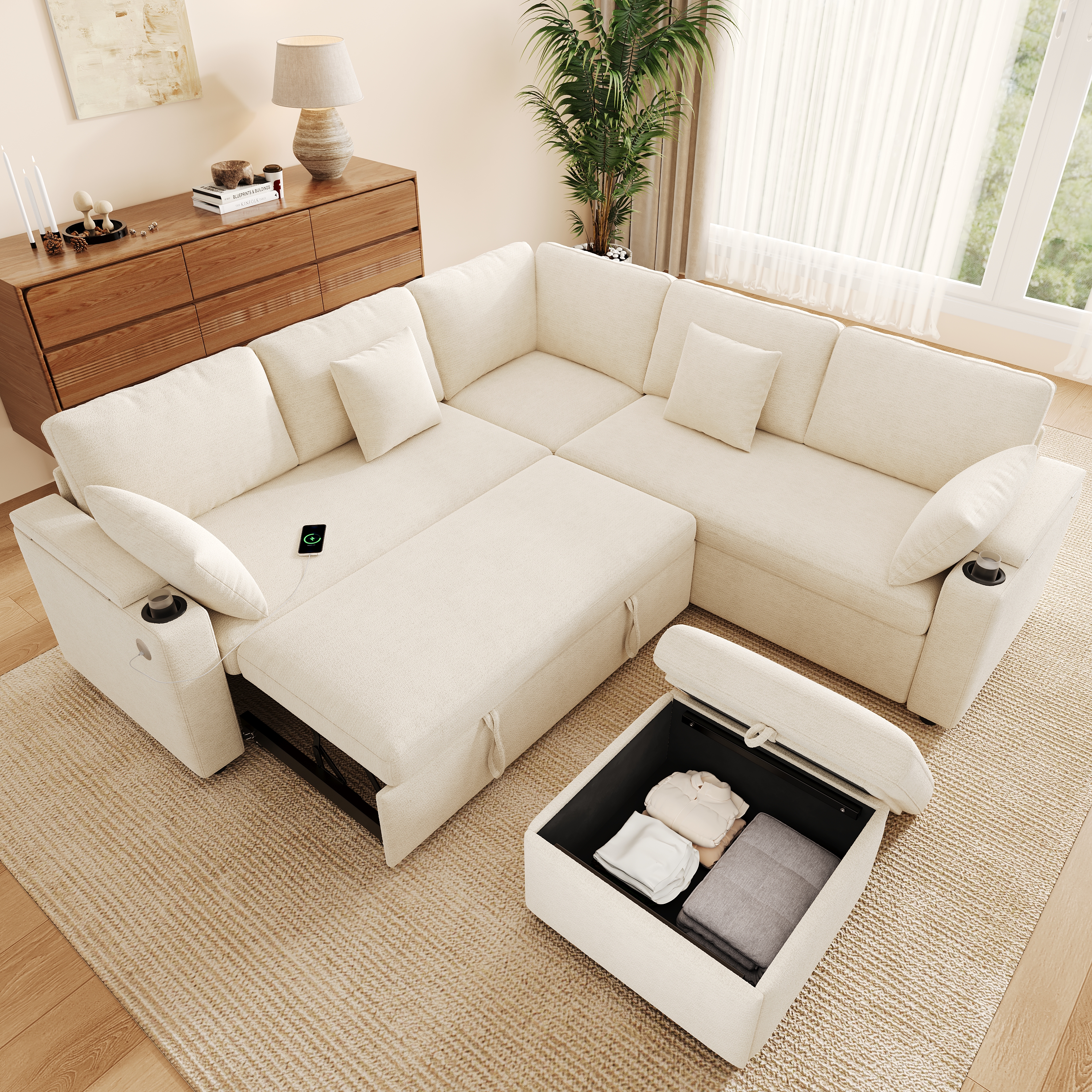 Vue complémentaire 1 du canapé beige