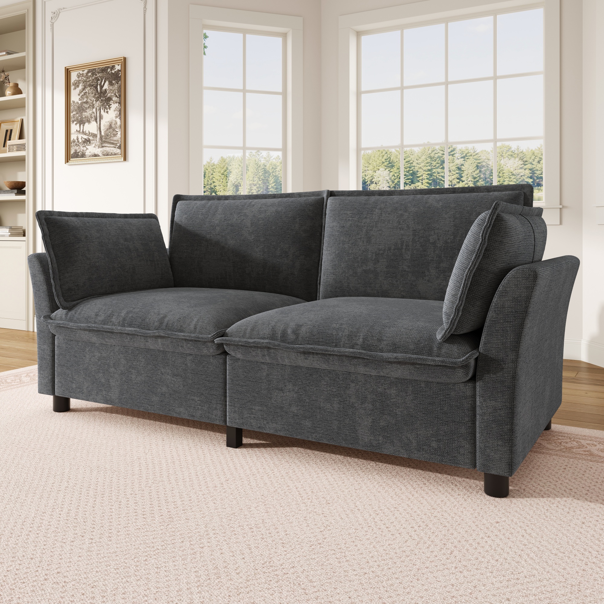 Zweisitzer Sofa modern, dicke weiche Polster, Clou