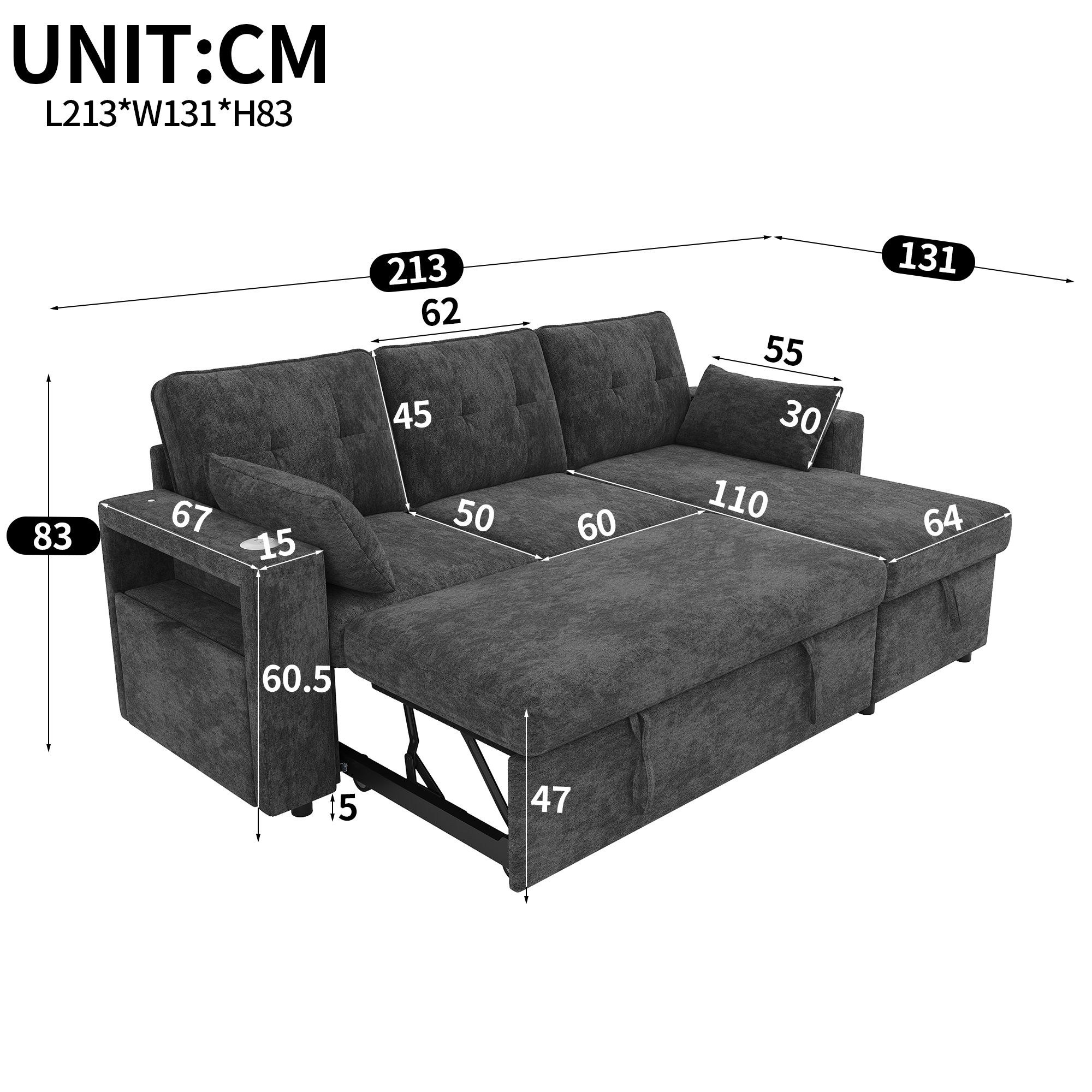 Fonctions du canapé d’angle convertible