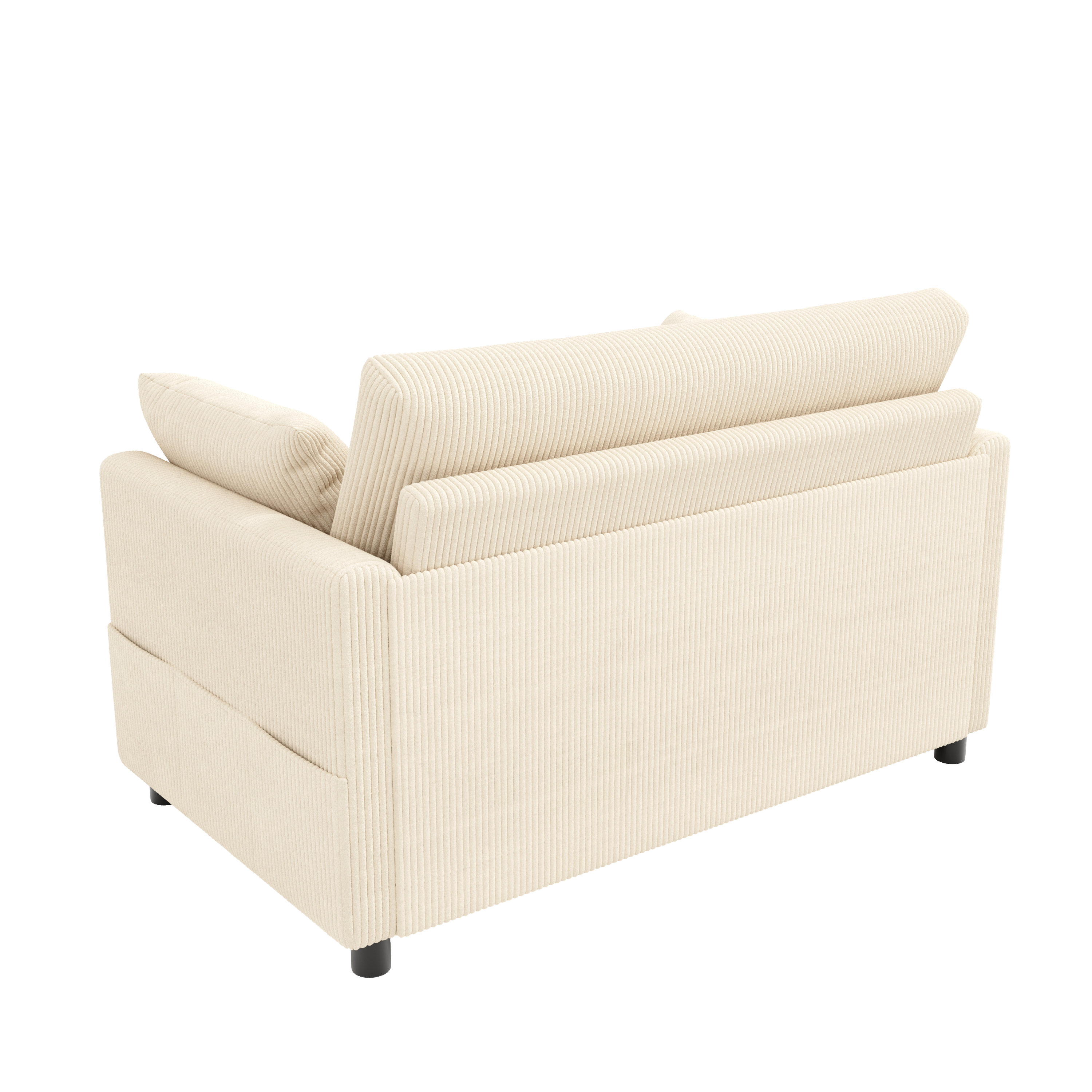 Canapé convertible 2 places beige velours côtelé