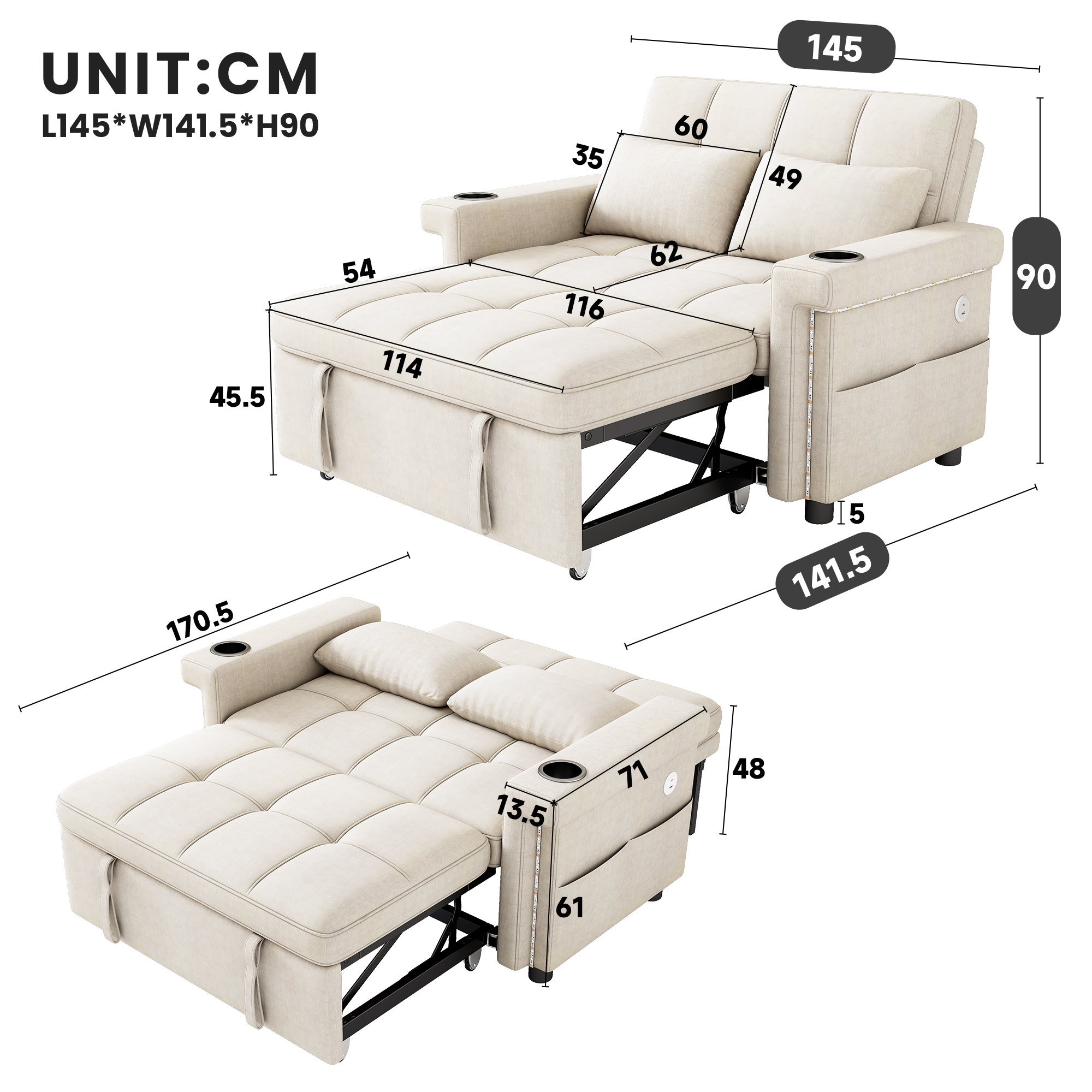 Fonctions du canapé convertible
