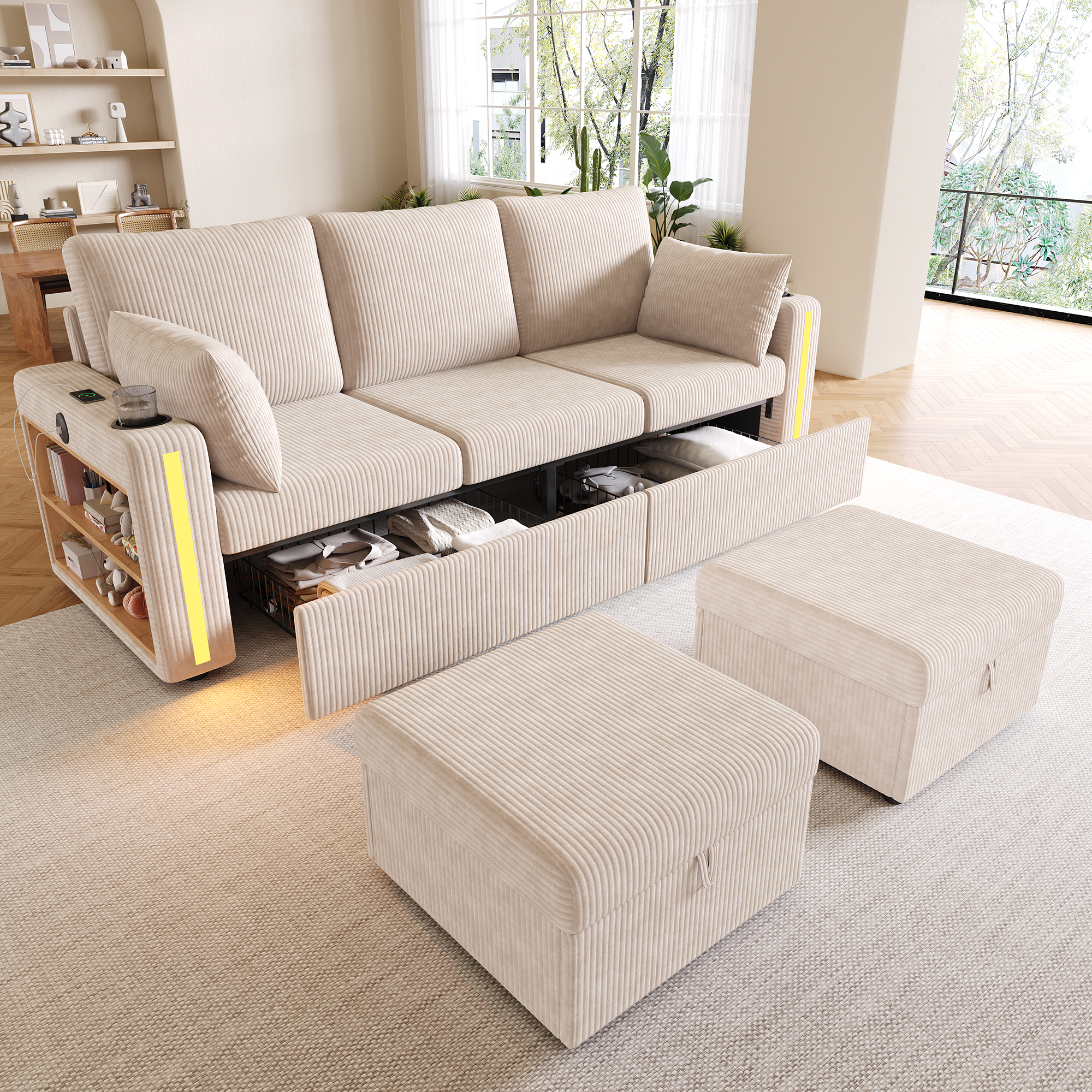 Vue complémentaire 1 du canapé beige
