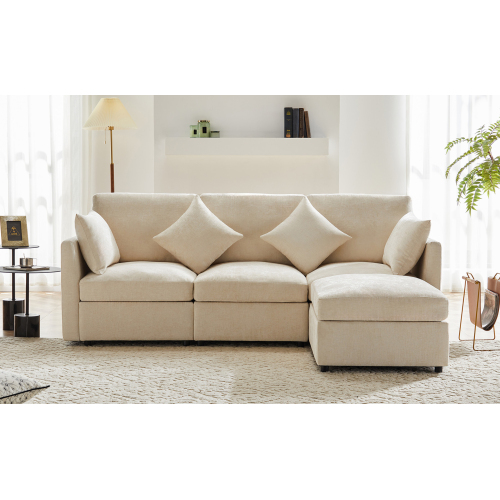 Canapé modulable avec pouf