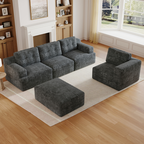Canapé modulable cinq places en U avec modules indépendants