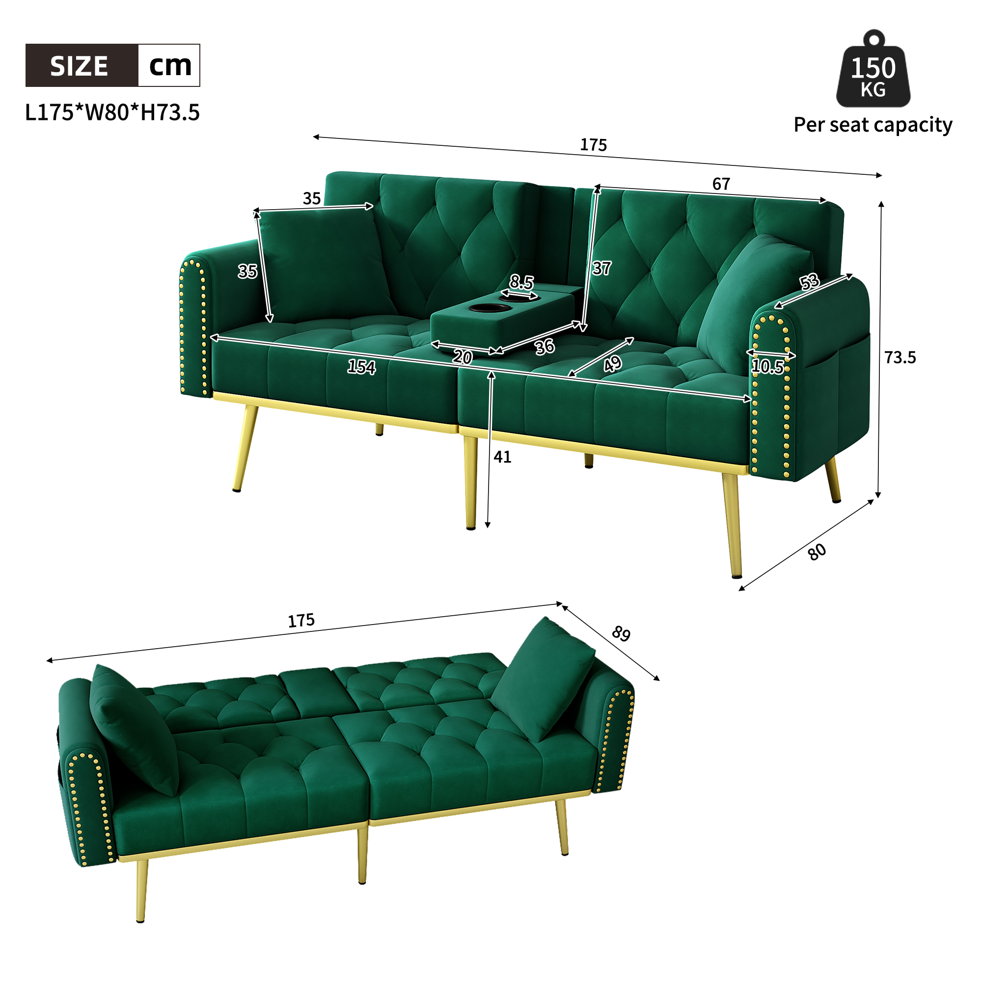 Dimensions du canapé convertible