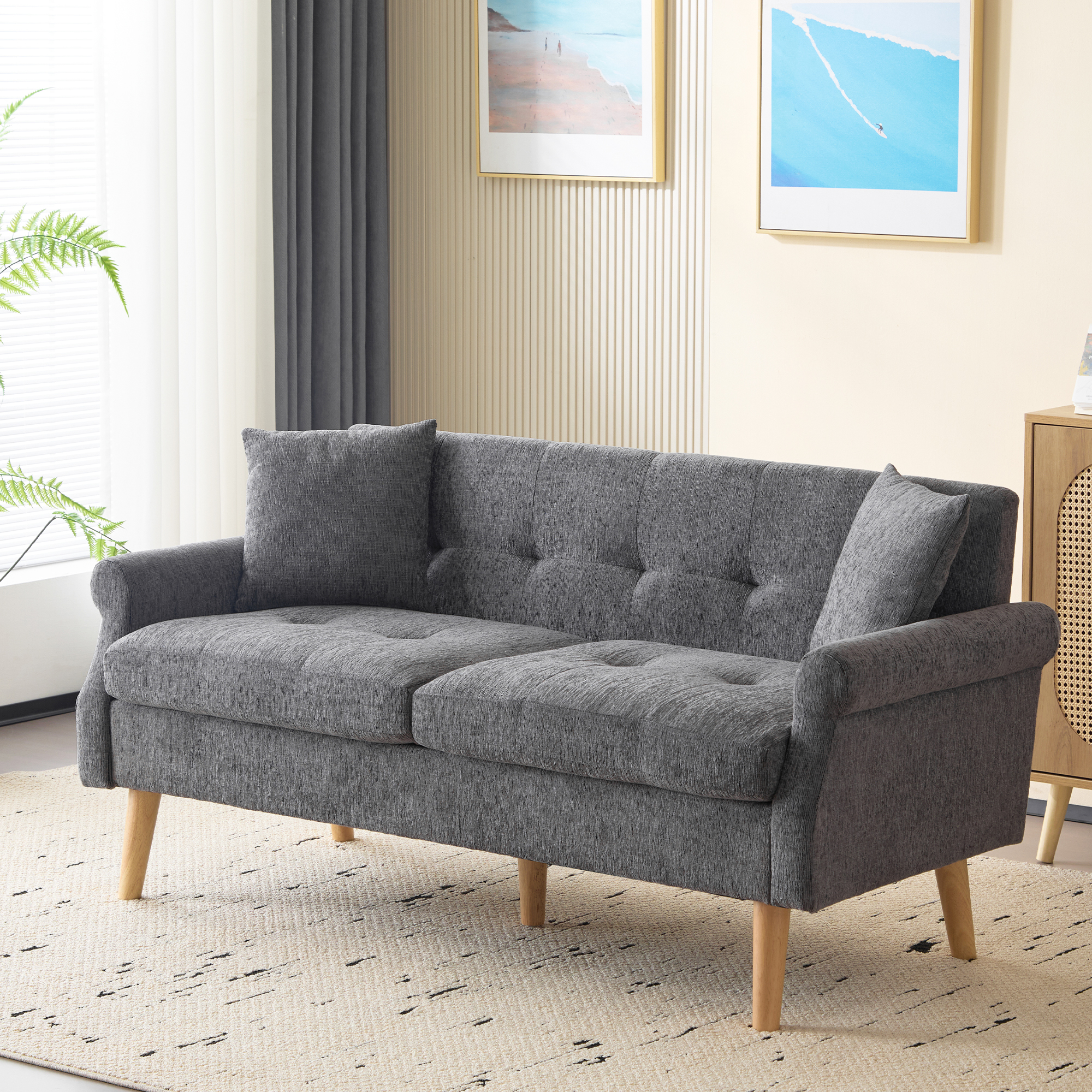 Canapé convertible gris vue 3