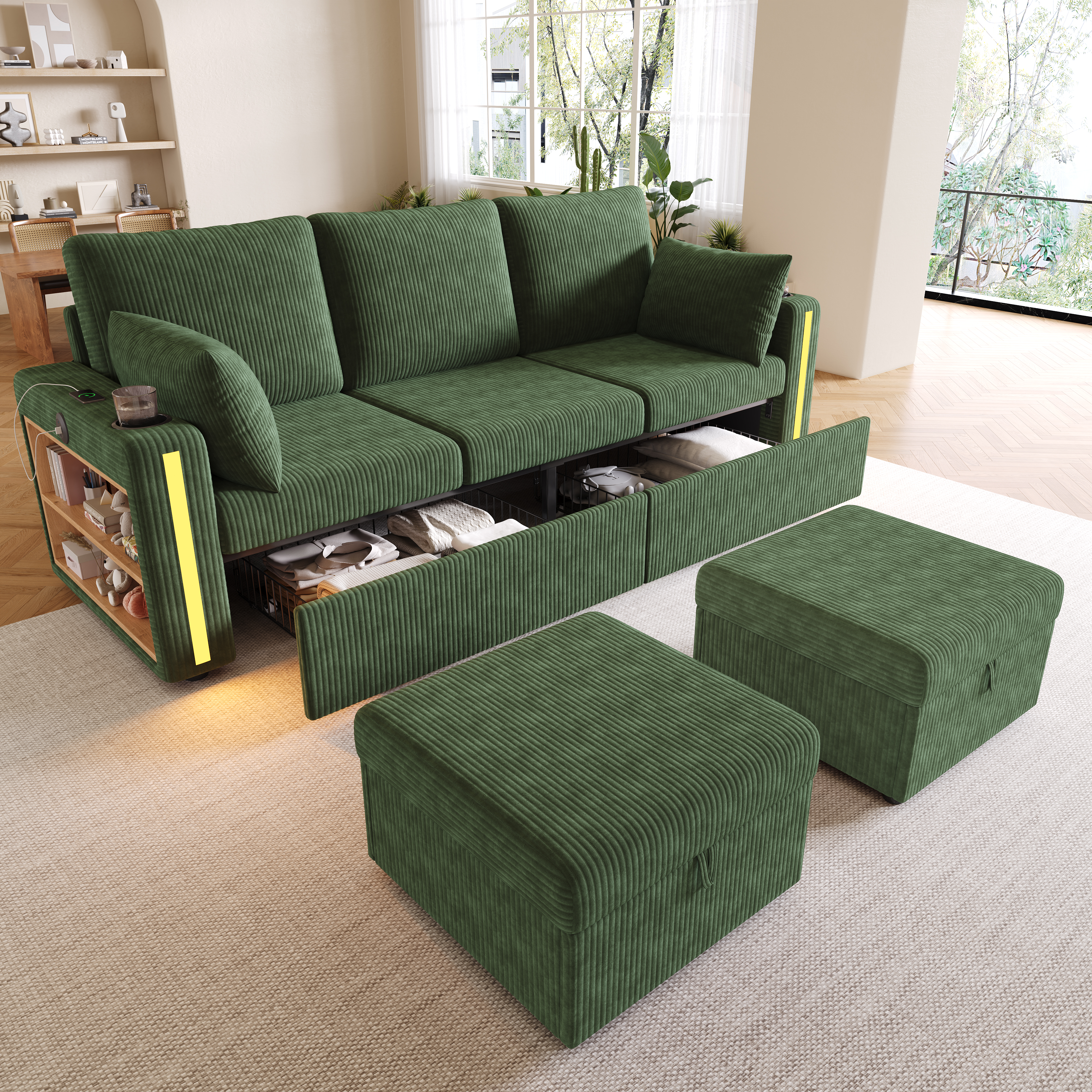 Vue complémentaire 1 du canapé vert