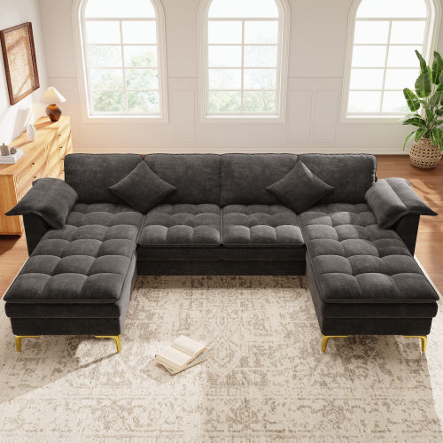 Canapé d'angle modulable 4 places forme U