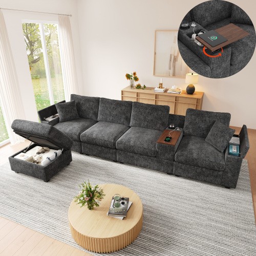 Accoudoir central avec porte-gobelets ports USB et Type-C