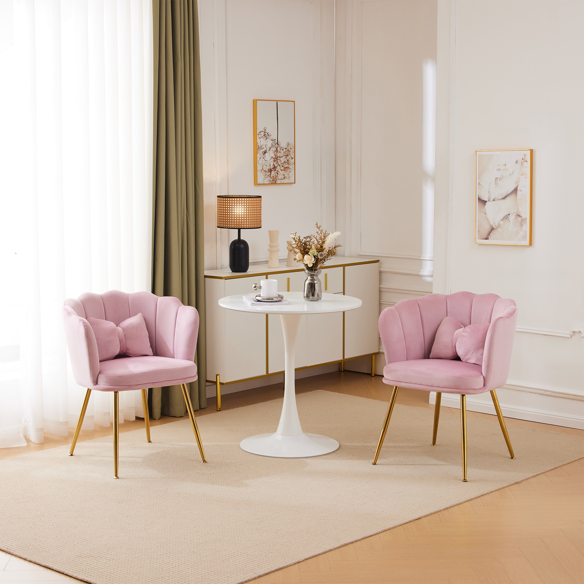 Set mit 2 modernen Samt-Wohnzimmerstühlen, Badezim