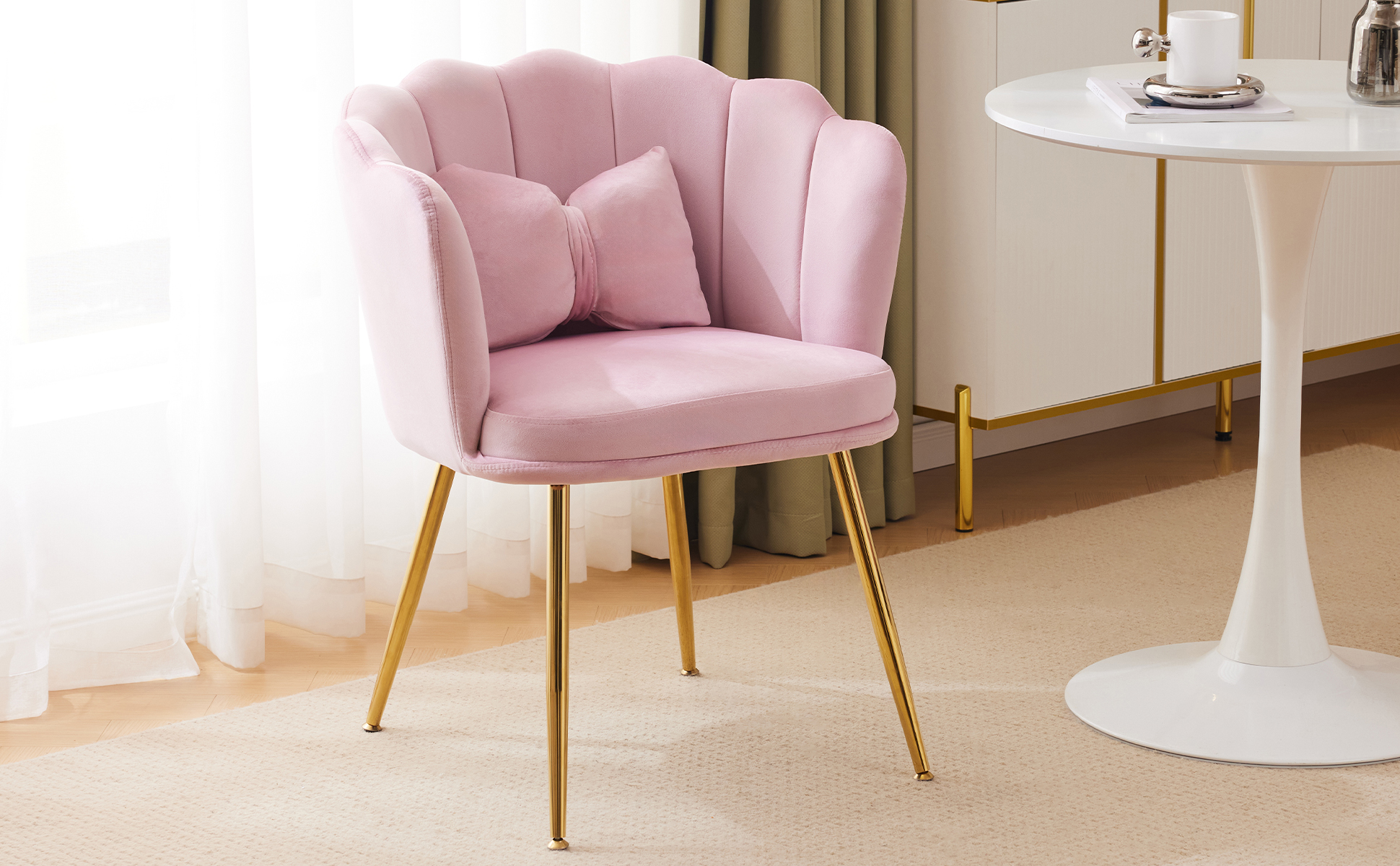 fauteuil complet forme pétale velours