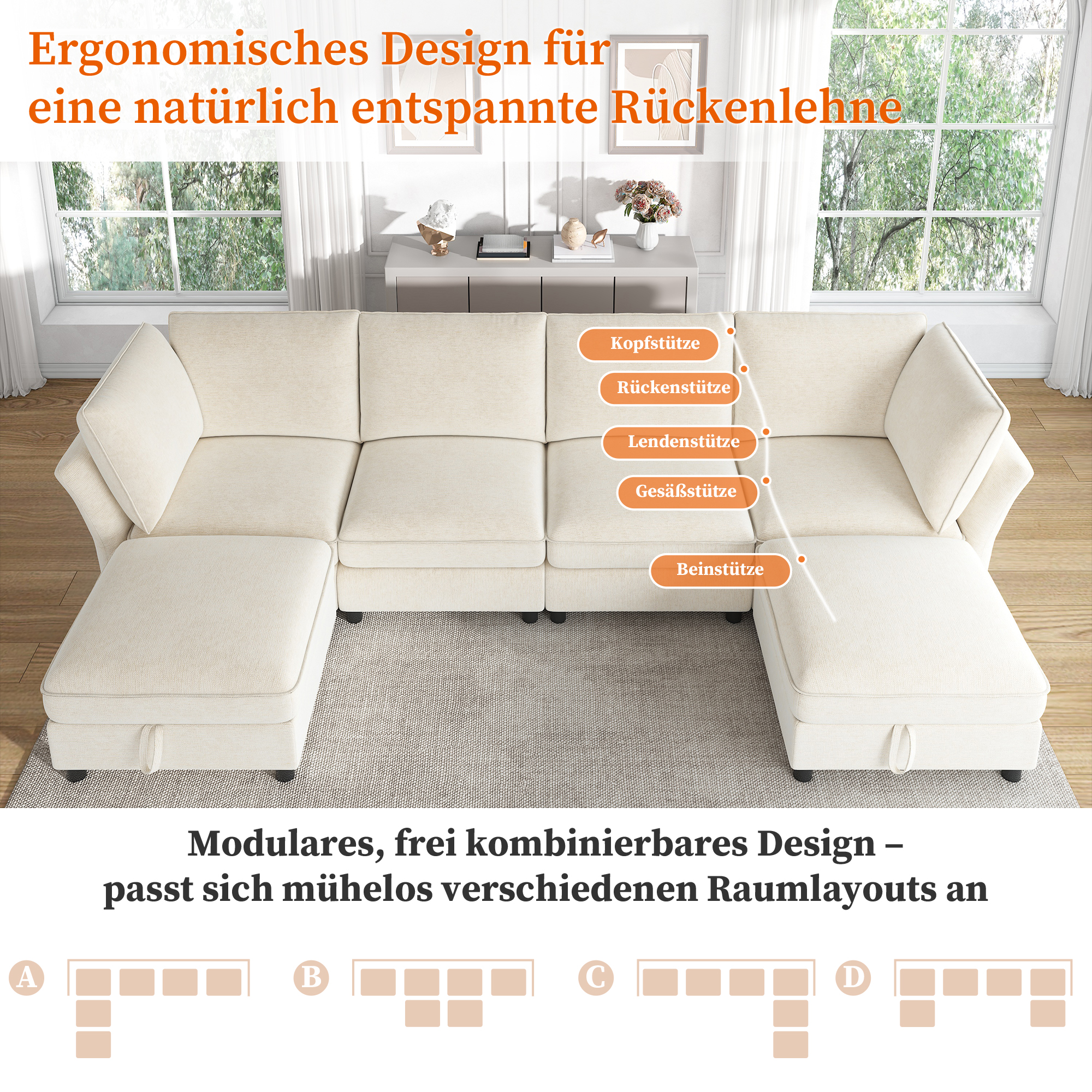 Canapé d’angle modulaire - Vue 6