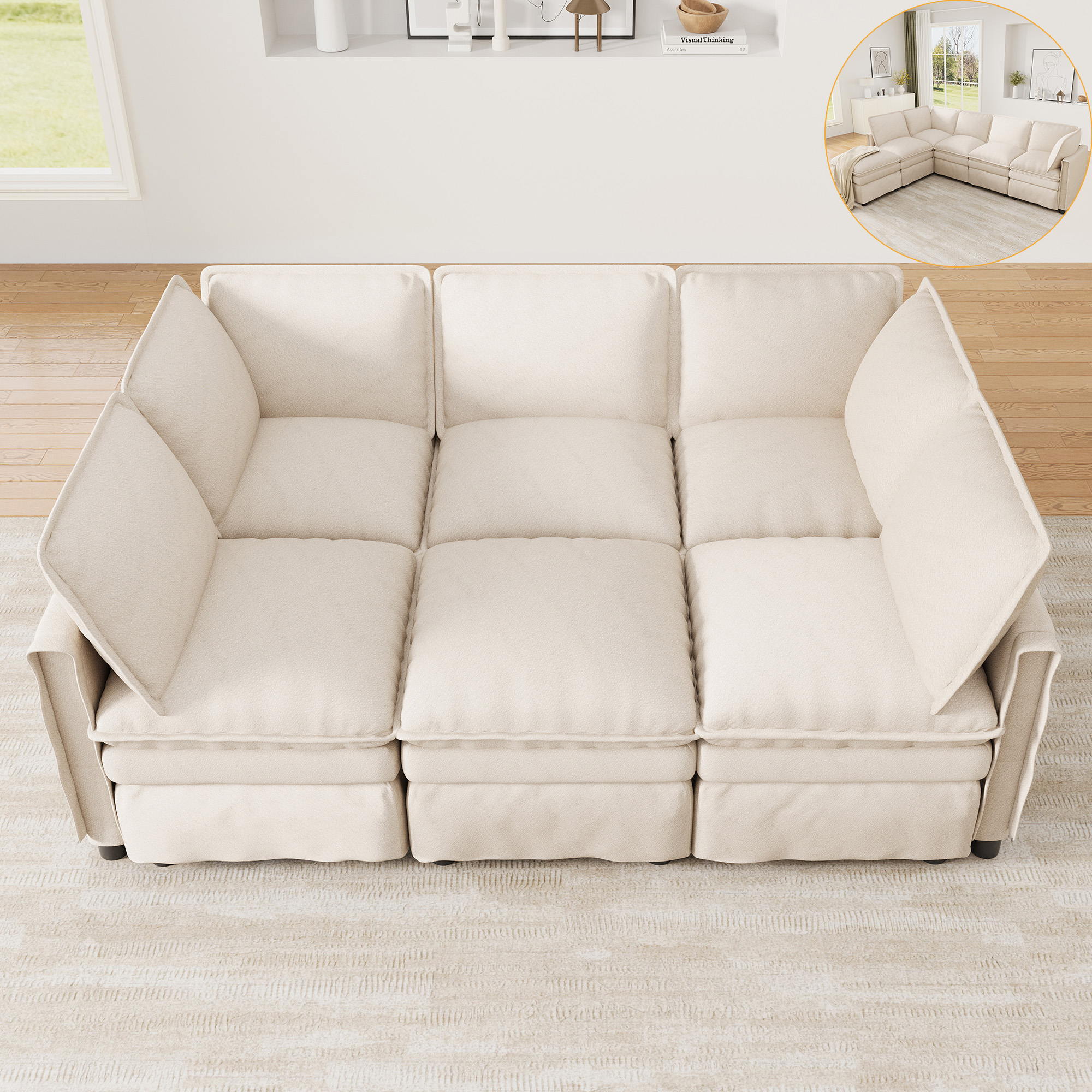 Vue complémentaire 3 du canapé beige
