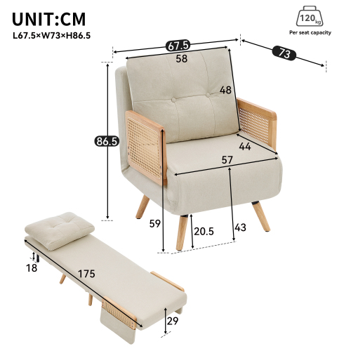 Vue d'ensemble du fauteuil-lit