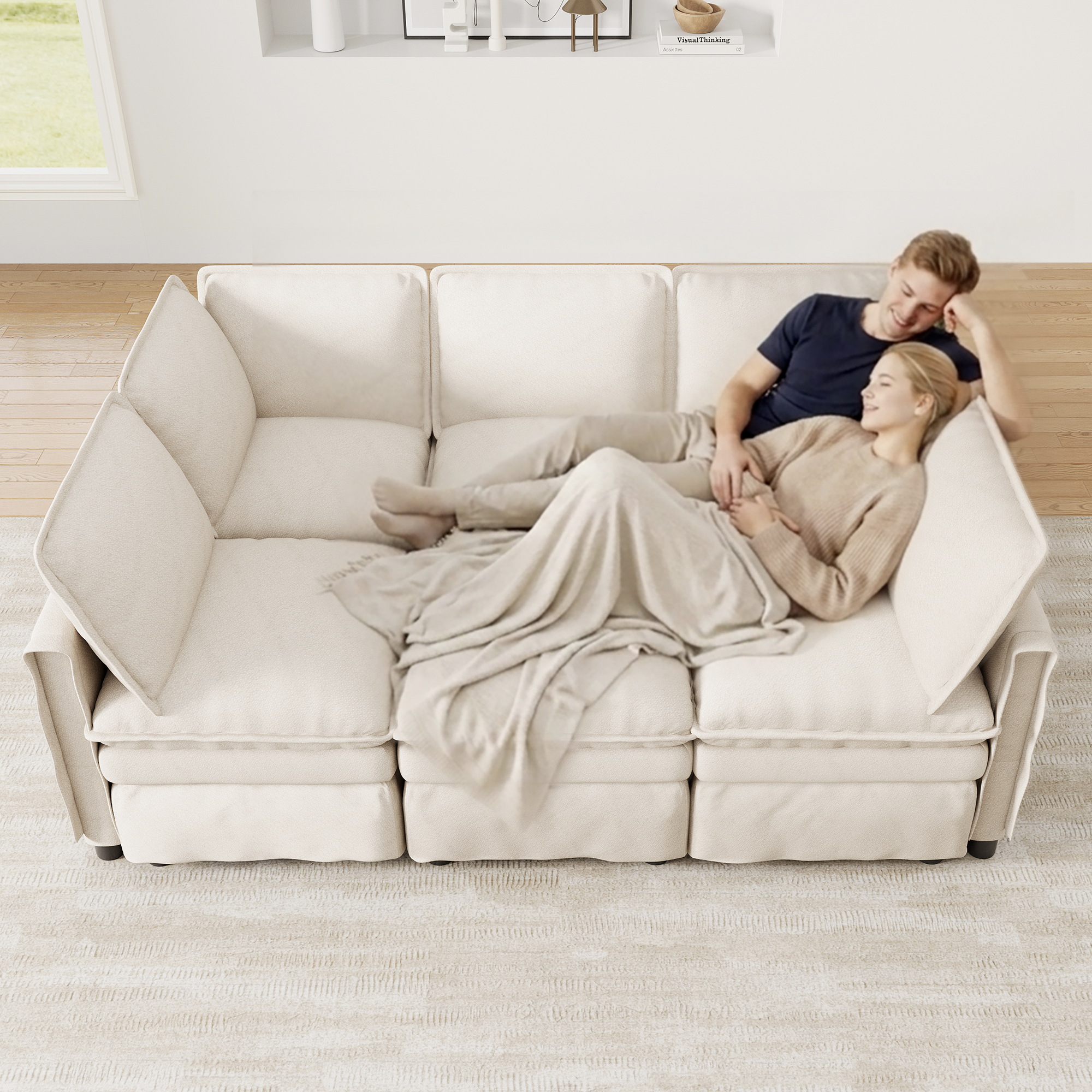 Vue complémentaire 2 du canapé beige